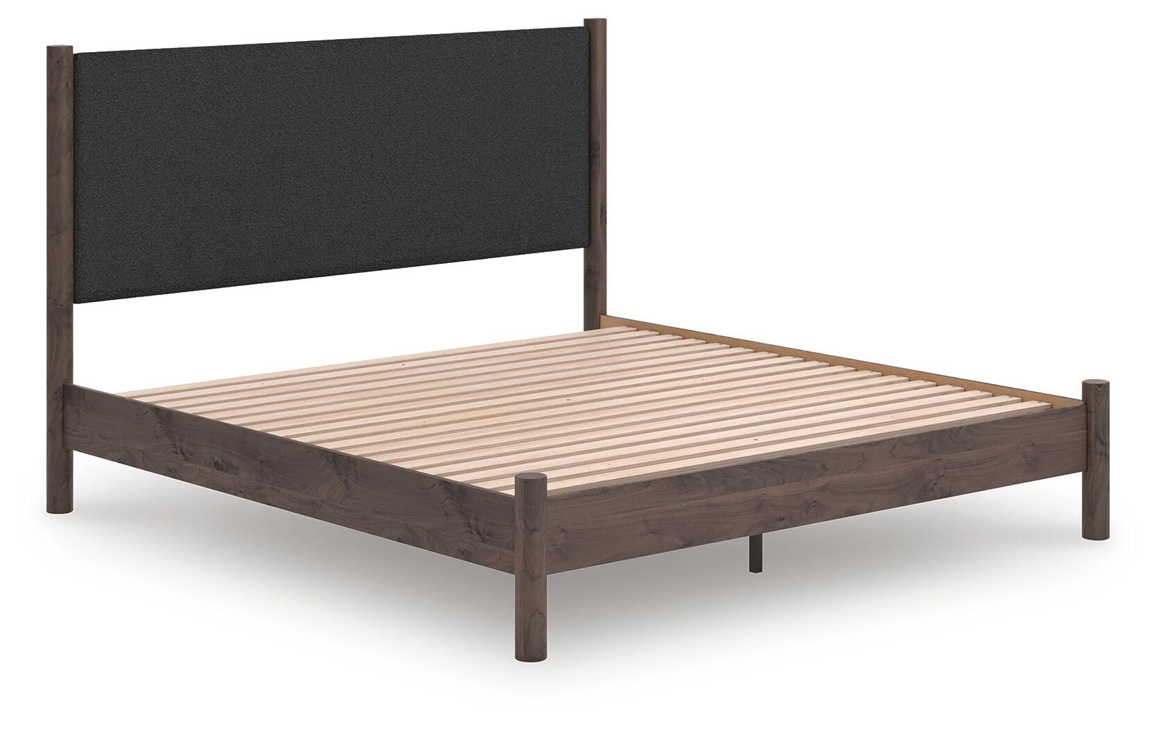 Dar Furniture - Ashley Furniture - Pamytta King Upholstered Panel Platform Bed - King Upholstered Panel Platform Bed / Brown - PCB2614B28