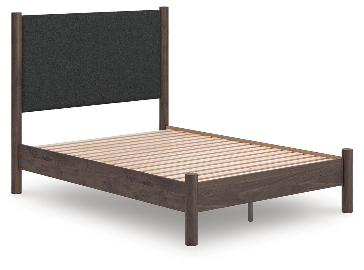 Dar Furniture - Ashley Furniture - Pamytta Full Upholstered Panel Platform Bed - Full Upholstered Panel Platform Bed / Brown - PCB2614B10