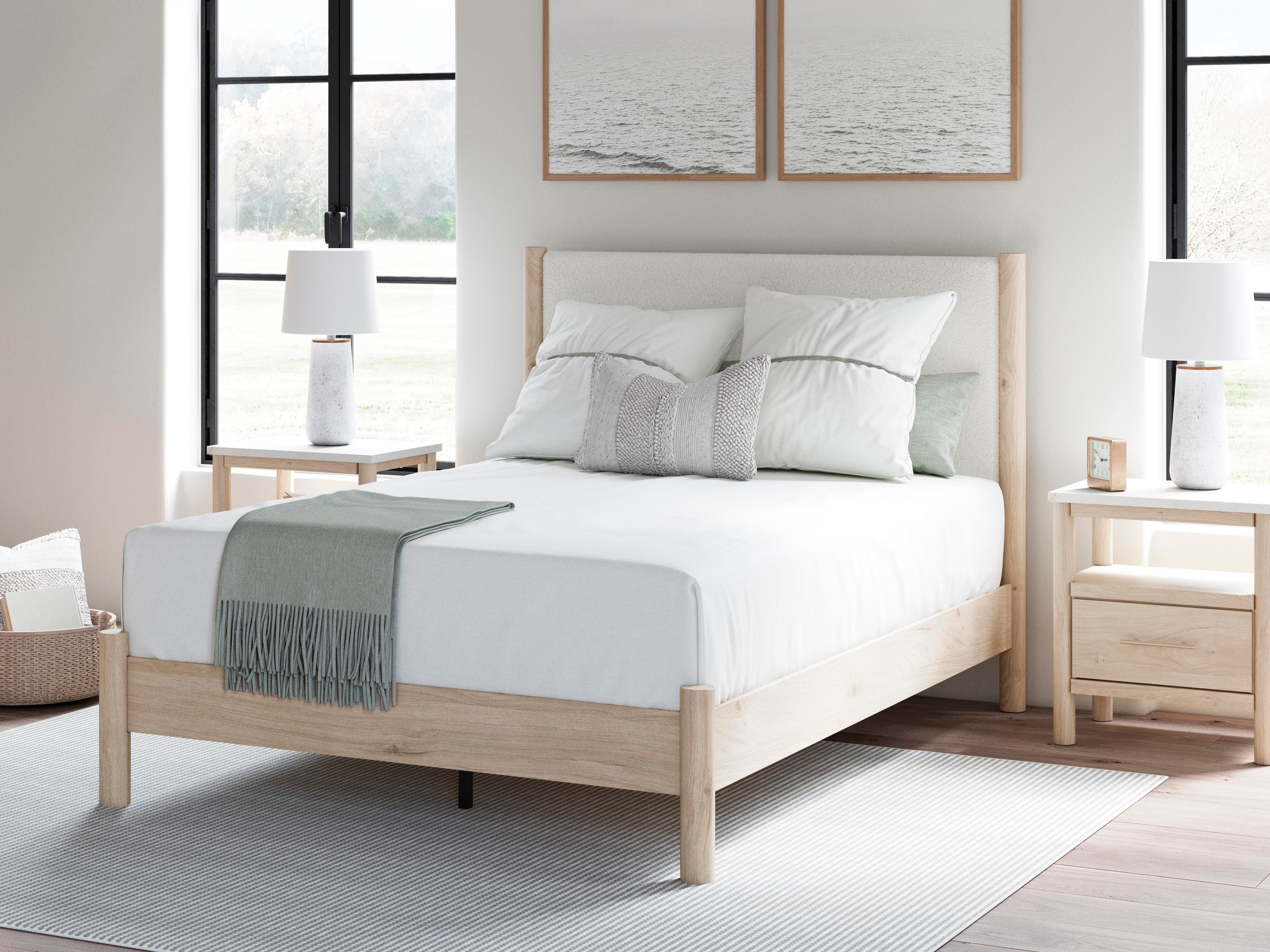 Dar Furniture - Ashley Furniture - Cadmori Queen Upholstered Panel Bed - Queen Upholstered Panel Bed / Two-tone - B2615B4