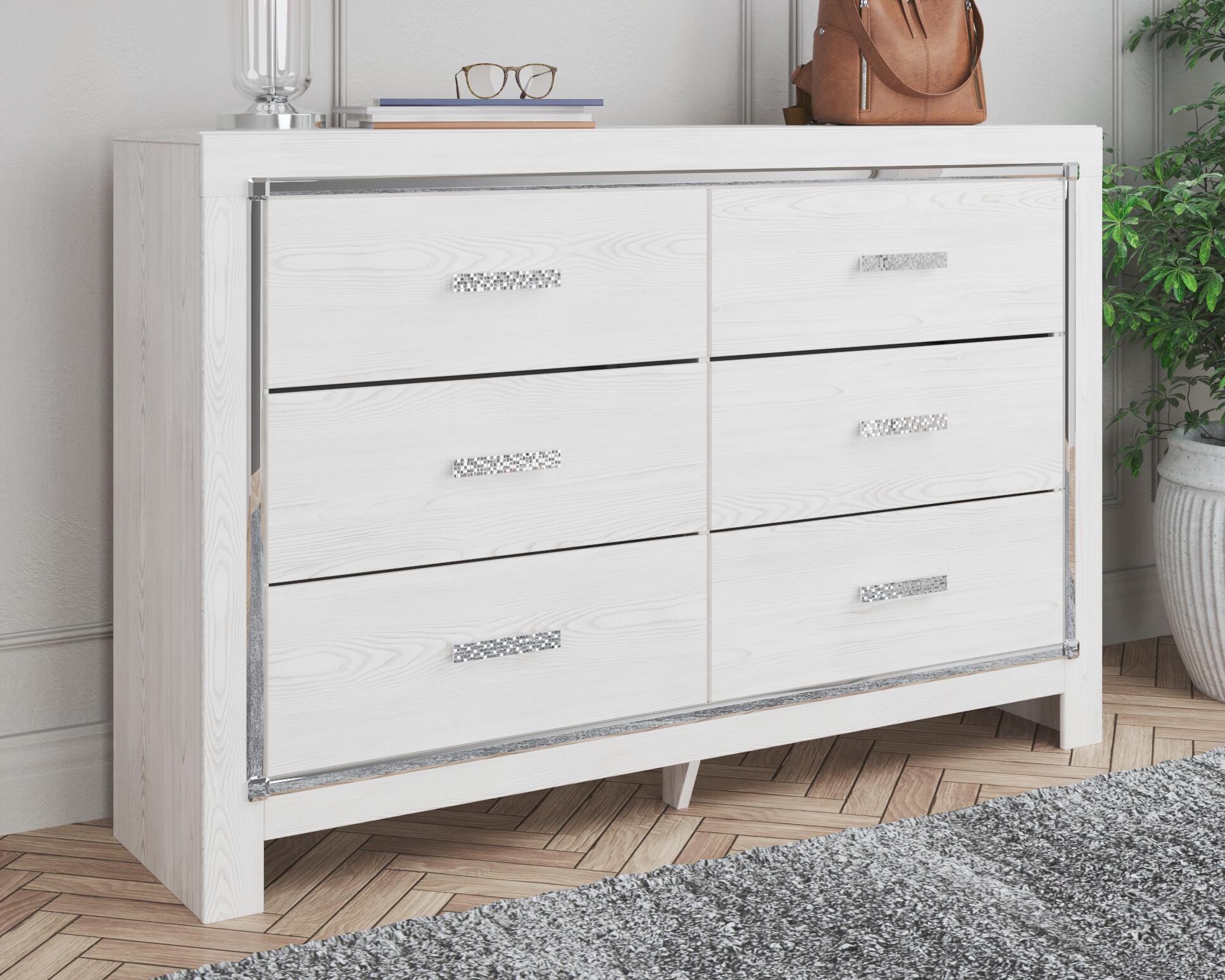 Dar Furniture - Ashley Furniture - Altyra Dresser - Six Drawer Dresser / White - B2640-31