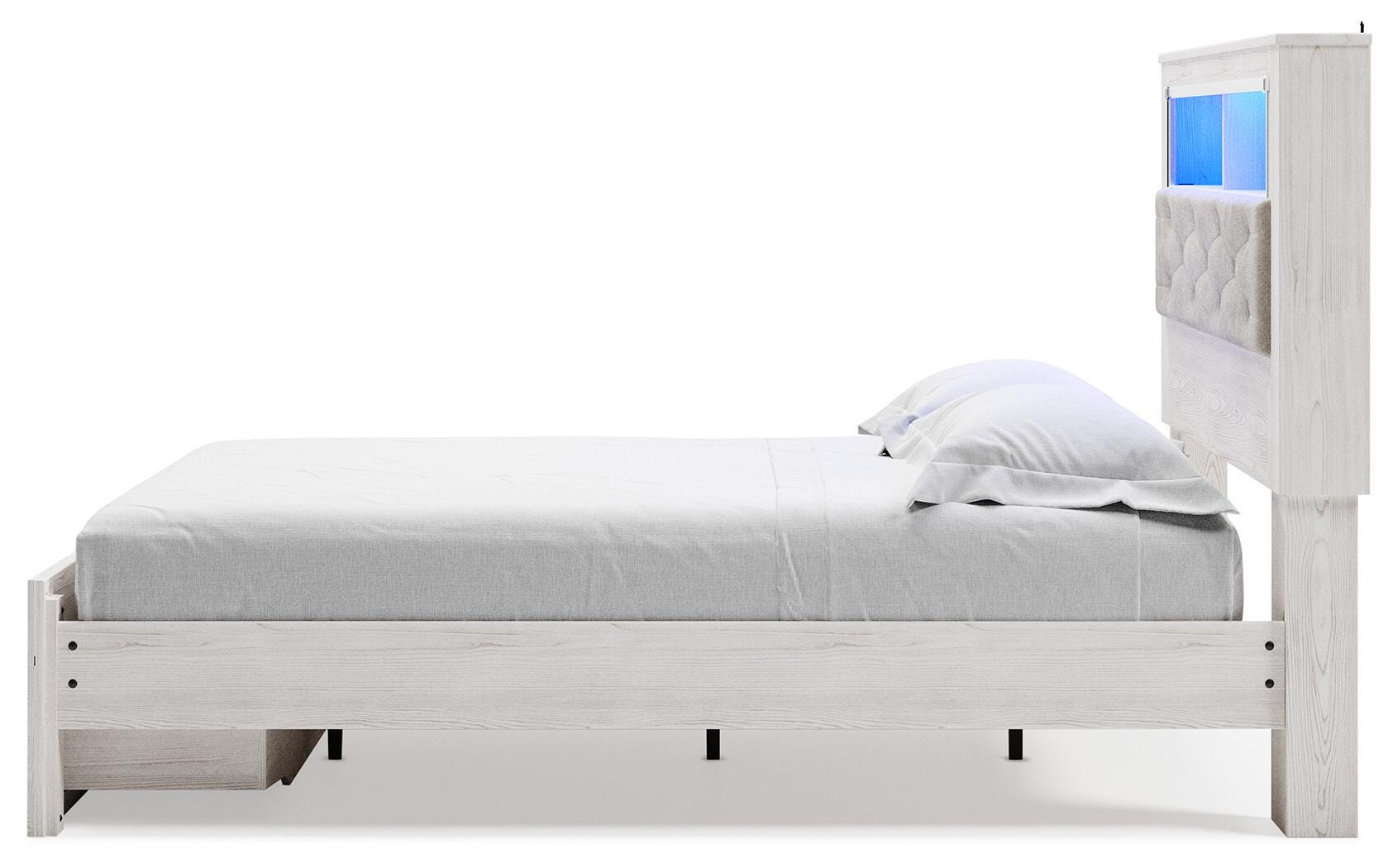 Altyra Queen Upholstered Bookcase Bed with Storage