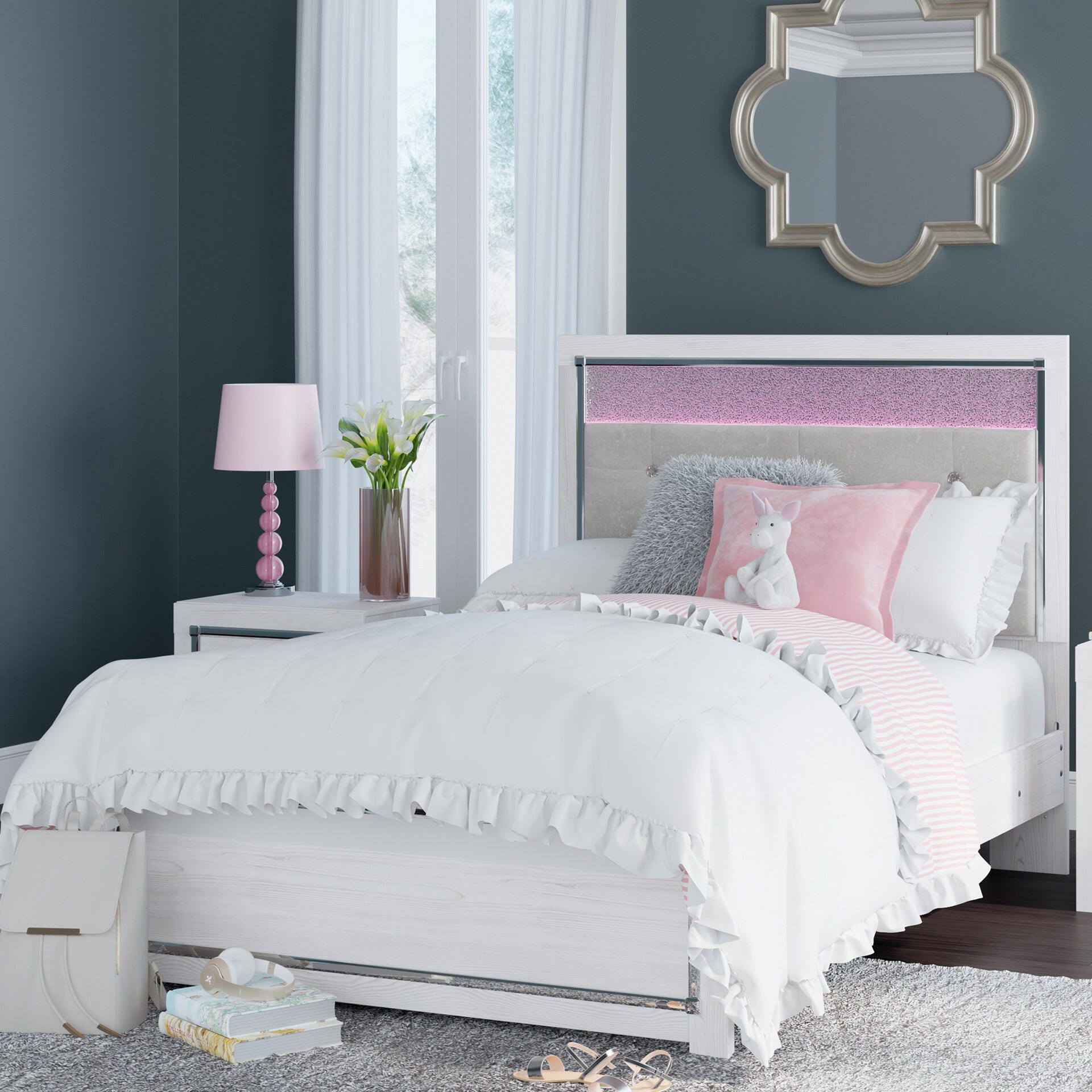 Dar Furniture - Ashley Furniture - Altyra Full Panel Bed - Full Panel Bed / White - B2640B8