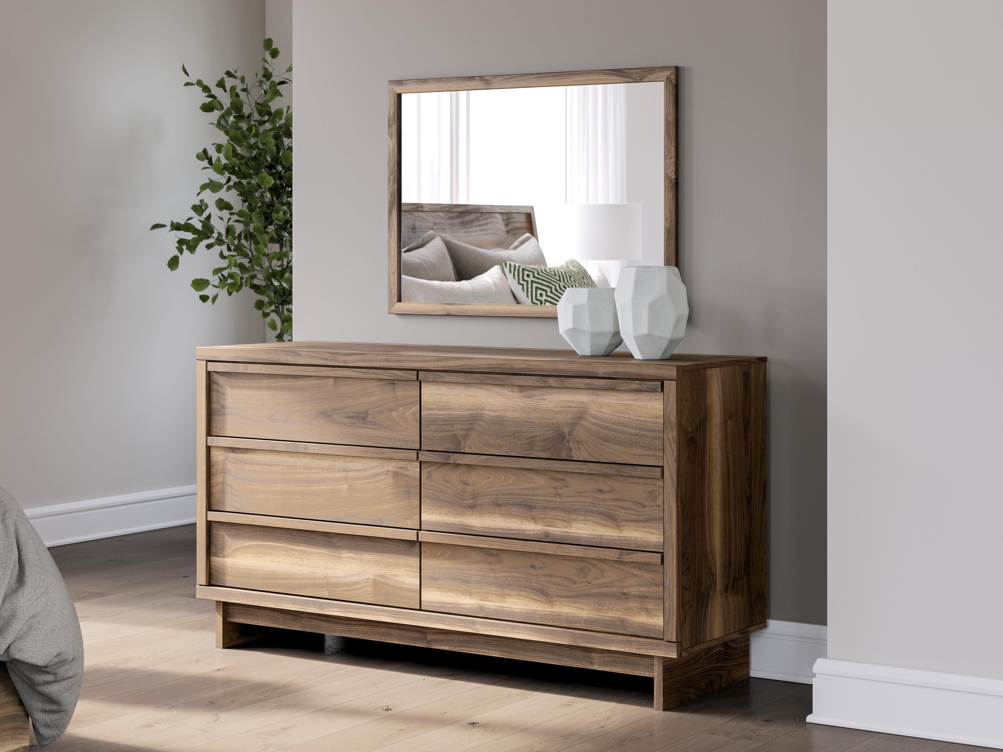 Dar Furniture - Ashley Furniture - Chirason Dresser and Mirror - Dresser and Mirror / Brown - PCB3367B1