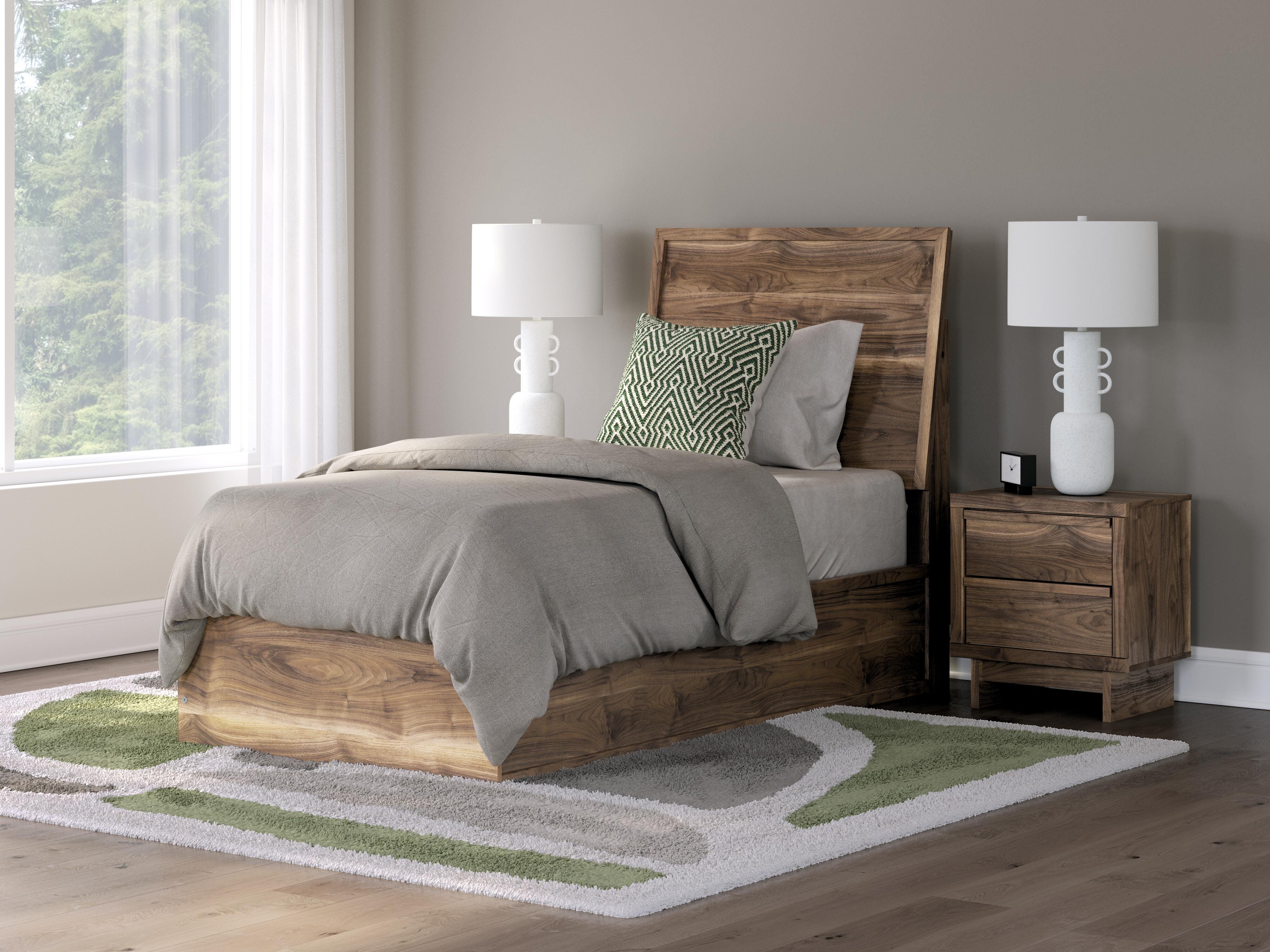 Dar Furniture - Ashley Furniture - Chirason Twin Panel Bed - Twin Panel Bed / Brown - PCB3367B21