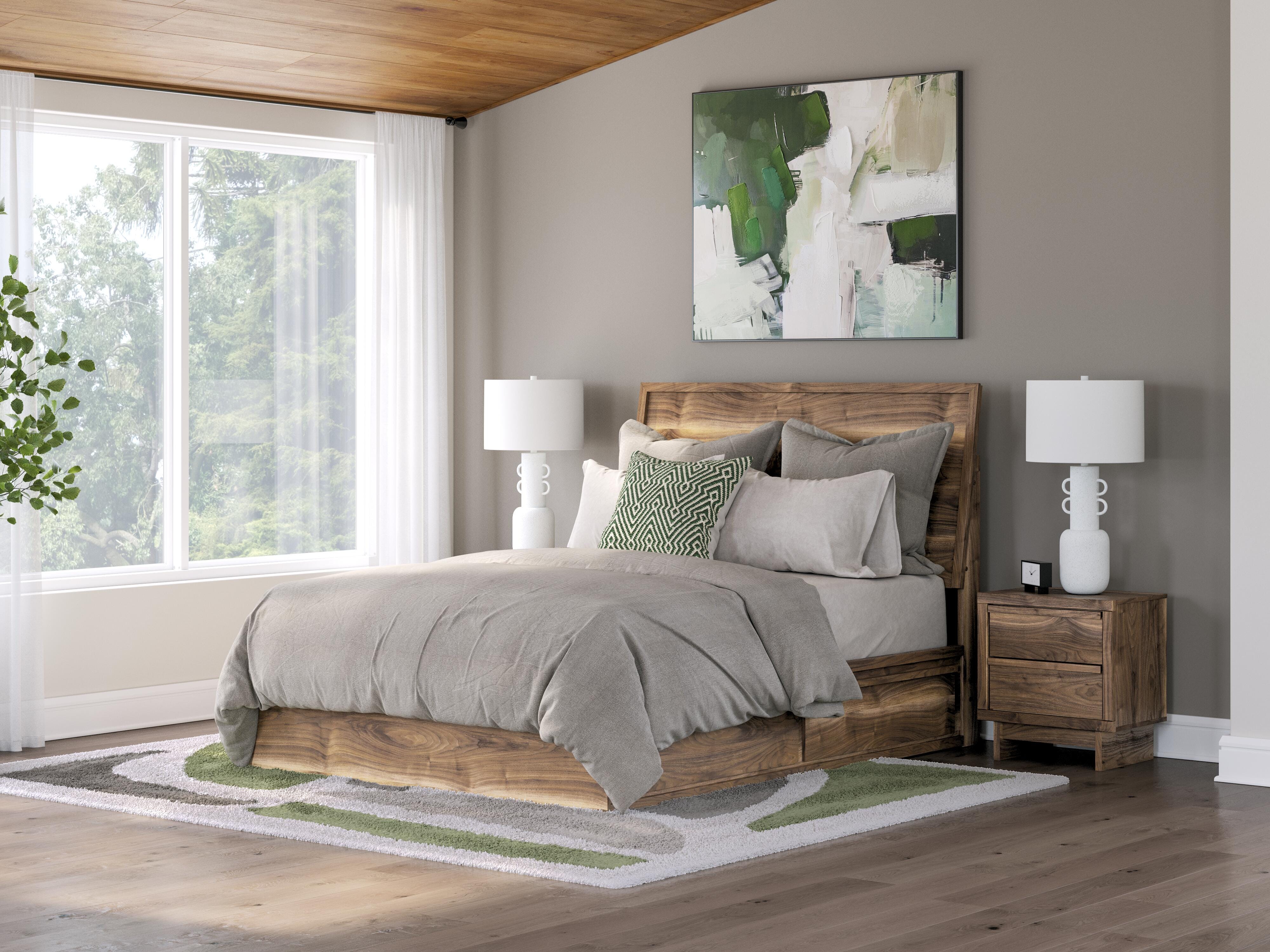 Dar Furniture - Ashley Furniture - Chirason Queen Panel Bed with Storage - Queen Panel Bed with Storage / Brown - PCB3367B4