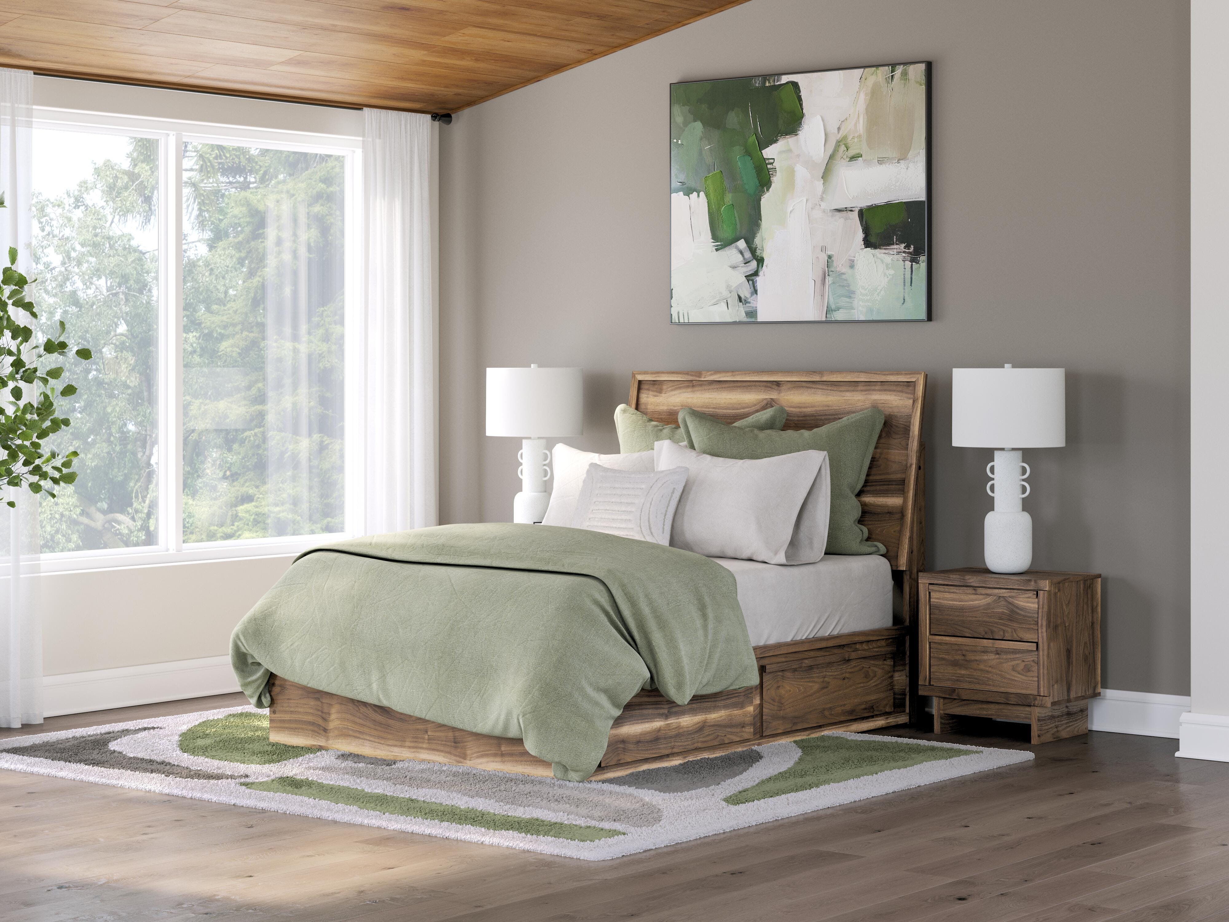 Dar Furniture - Ashley Furniture - Chirason Full Panel Bed with Storage - Full Panel Bed with Storage / Brown - PCB3367B28