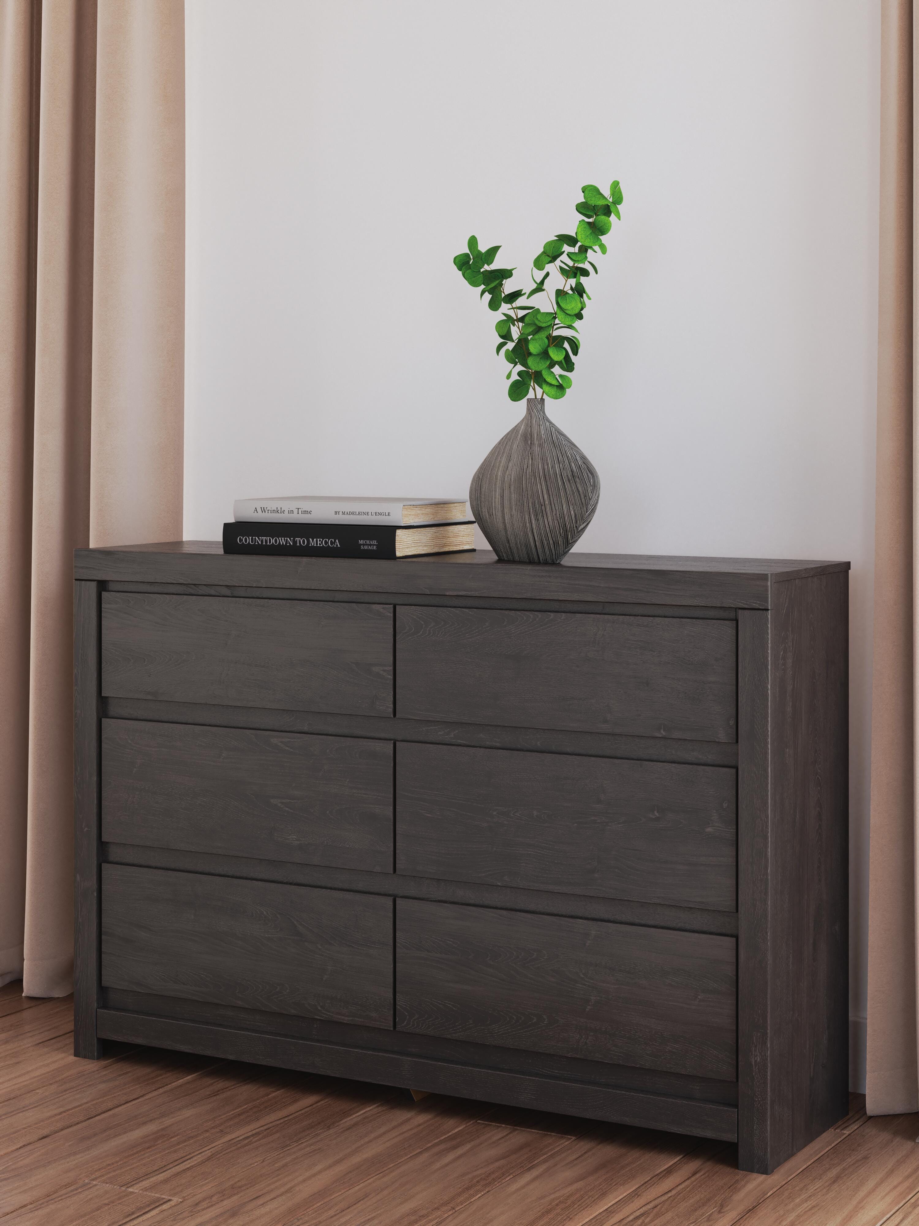 Dar Furniture - Ashley Furniture - Fraluna Dresser - Six Drawer Dresser / Charcoal - PCB3370-31