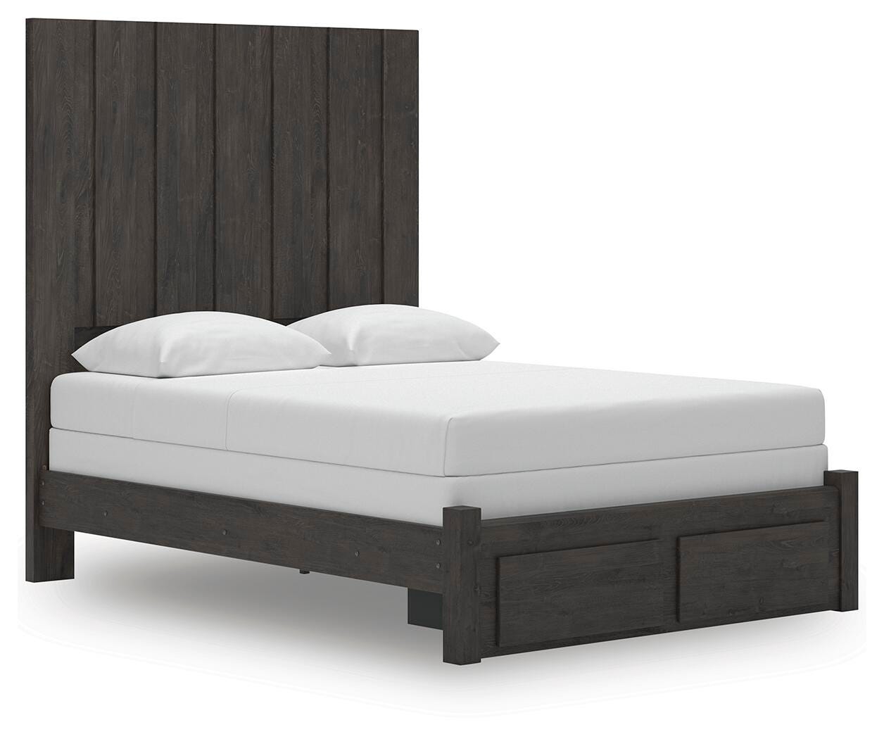 Dar Furniture - Ashley Furniture - Fraluna Queen Panel Storage Bed - Queen Panel Storage Bed / Charcoal - PCB3370B4