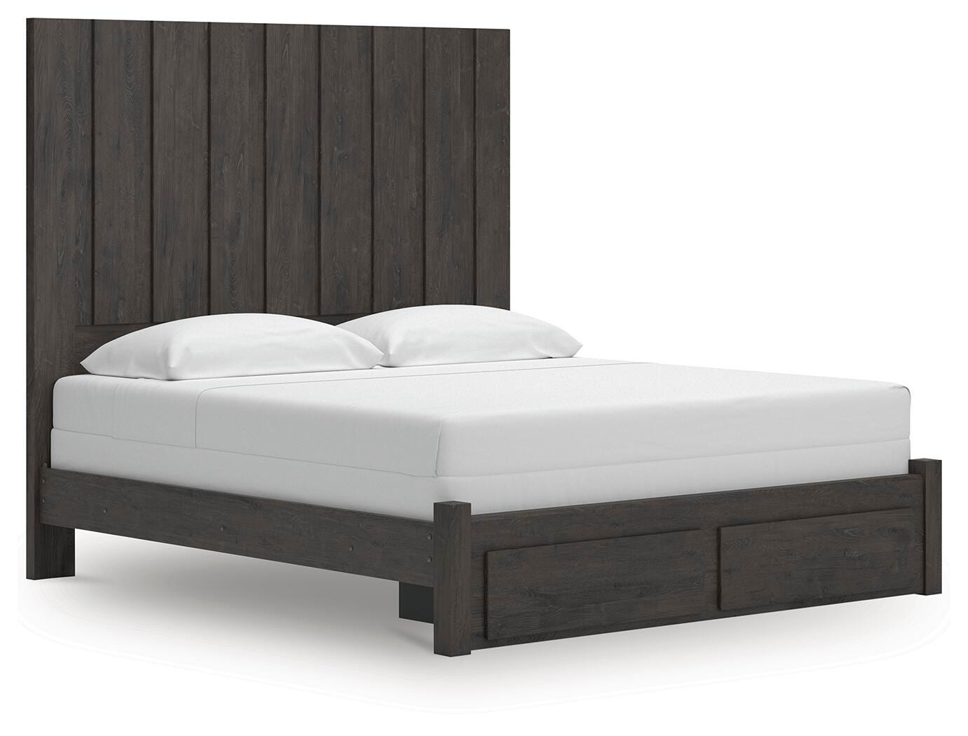 Dar Furniture - Ashley Furniture - Fraluna King Panel Storage Bed - King Panel Storage Bed / Charcoal - PCB3370B9