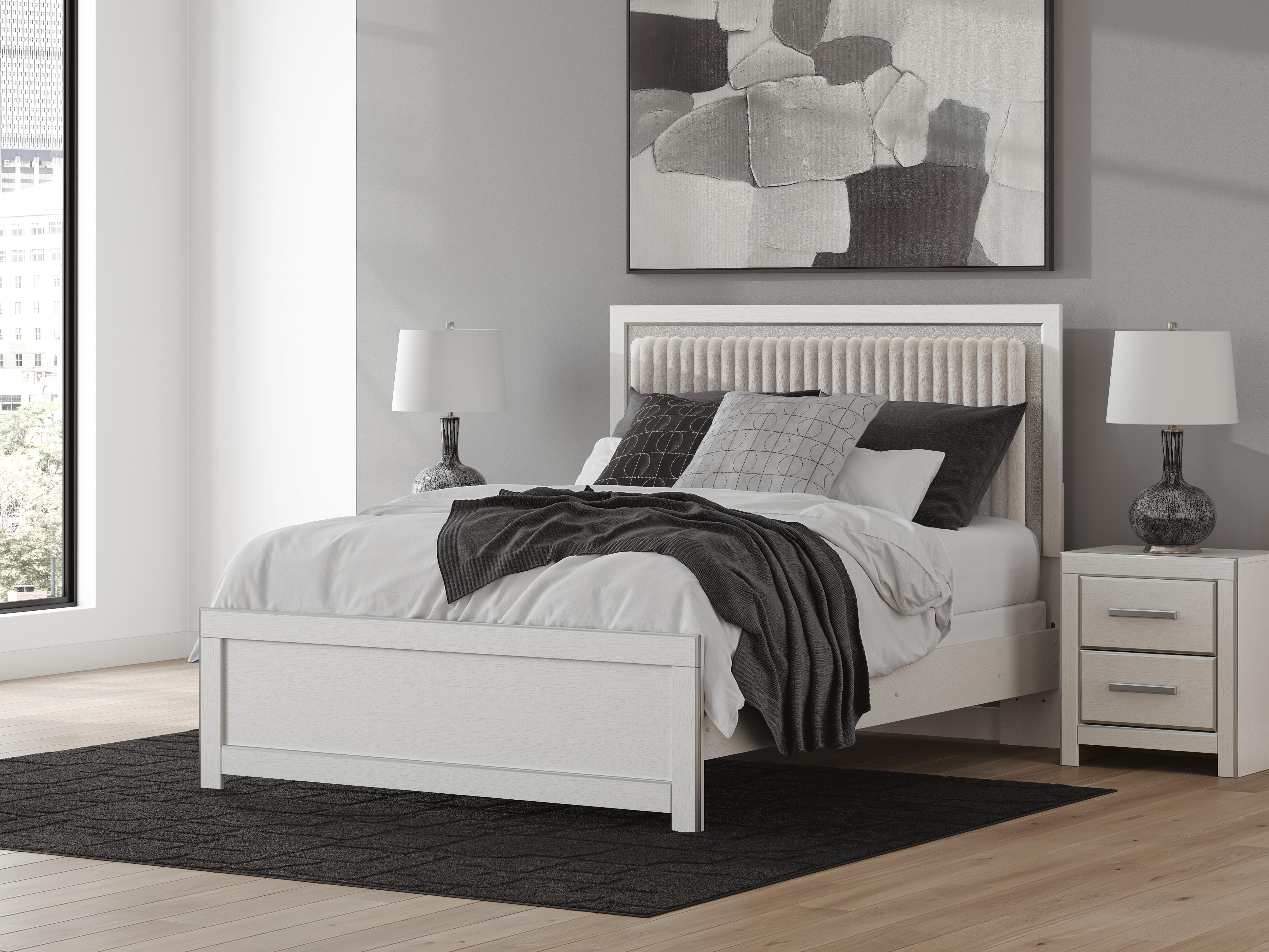 Dar Furniture - Ashley Furniture - Zuraleus Queen Upholstered Panel Bed - Queen Upholstered Panel Bed / White - PCB3381B6