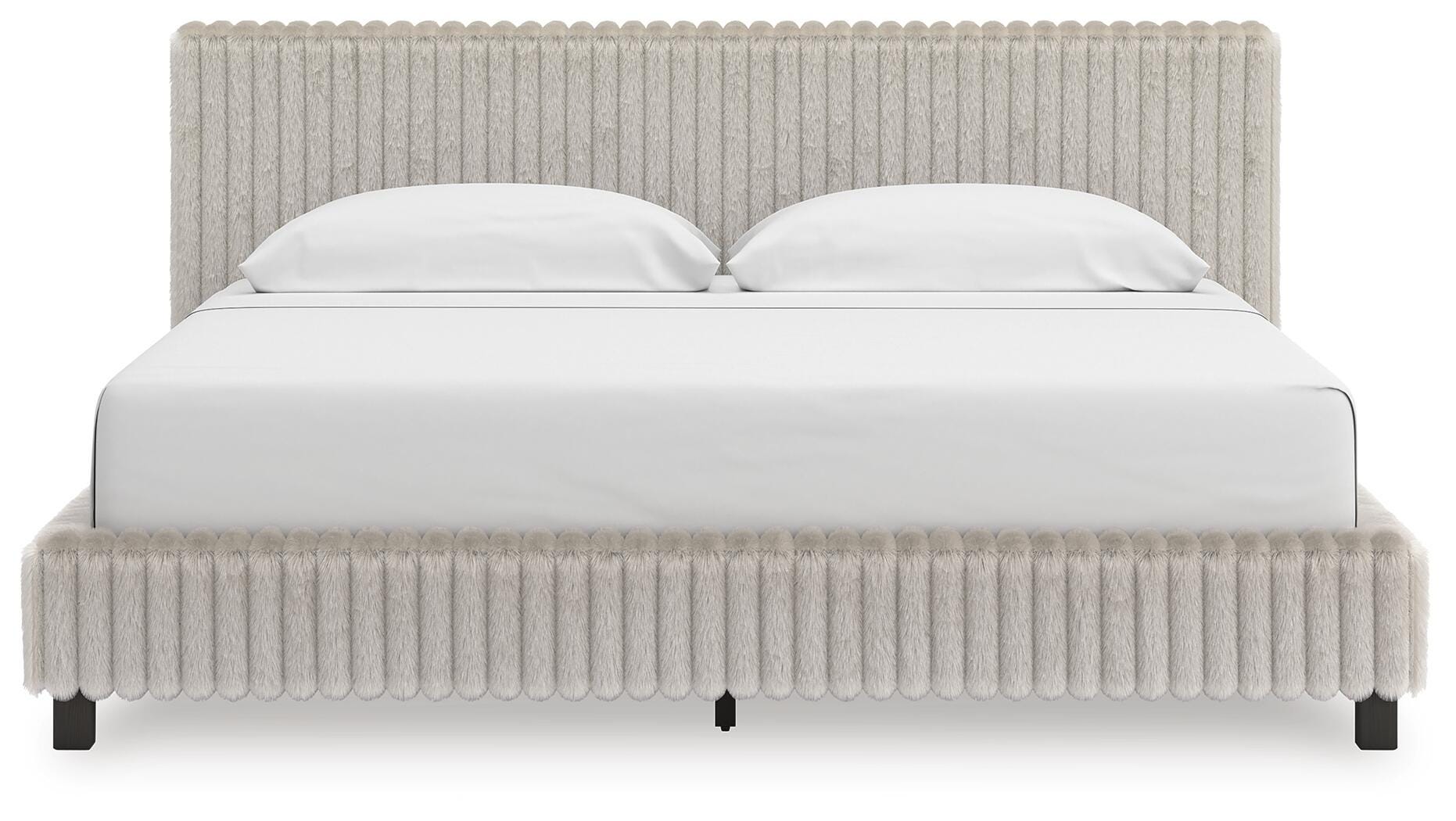 Dar Furniture - Ashley Furniture - Zuraleus King Upholstered Bed - King Upholstered Bed / White - PCB3381B13
