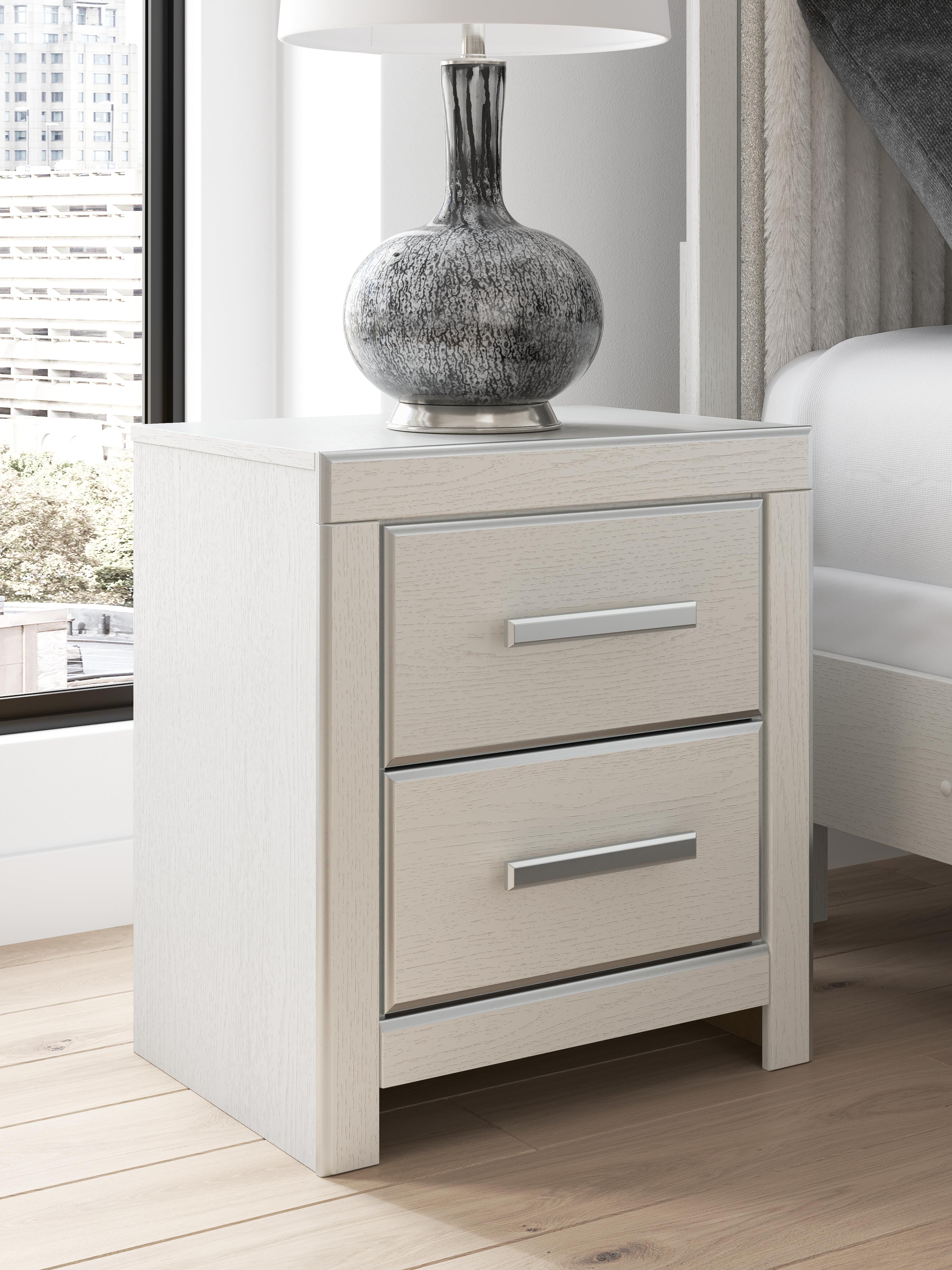 Dar Furniture - Ashley Furniture - Zuraleus Nightstand - Two Drawer Night Stand / White - PCB3381-92