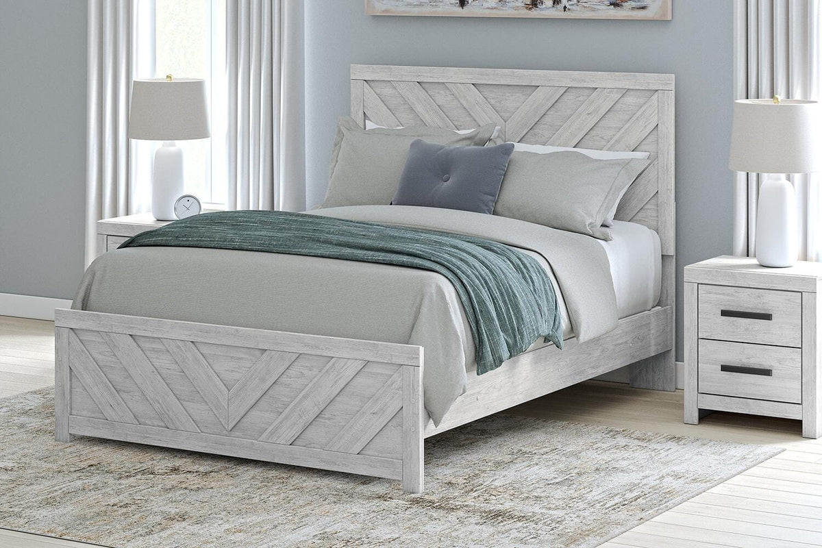 Dar Furniture - Ashley Furniture - Cayboni Queen Panel Bed - Queen Panel Bed / Whitewash - B3788B4