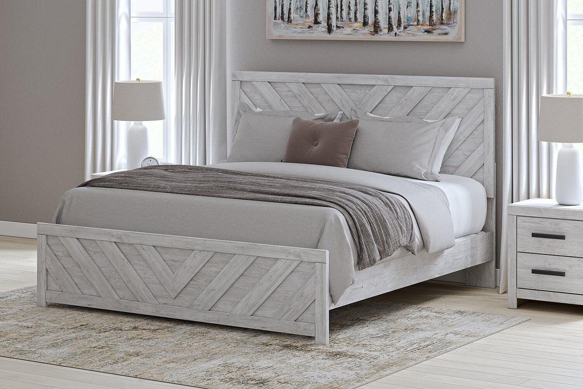 Dar Furniture - Ashley Furniture - Cayboni King Panel Bed - King Panel Bed / Whitewash - B3788B7