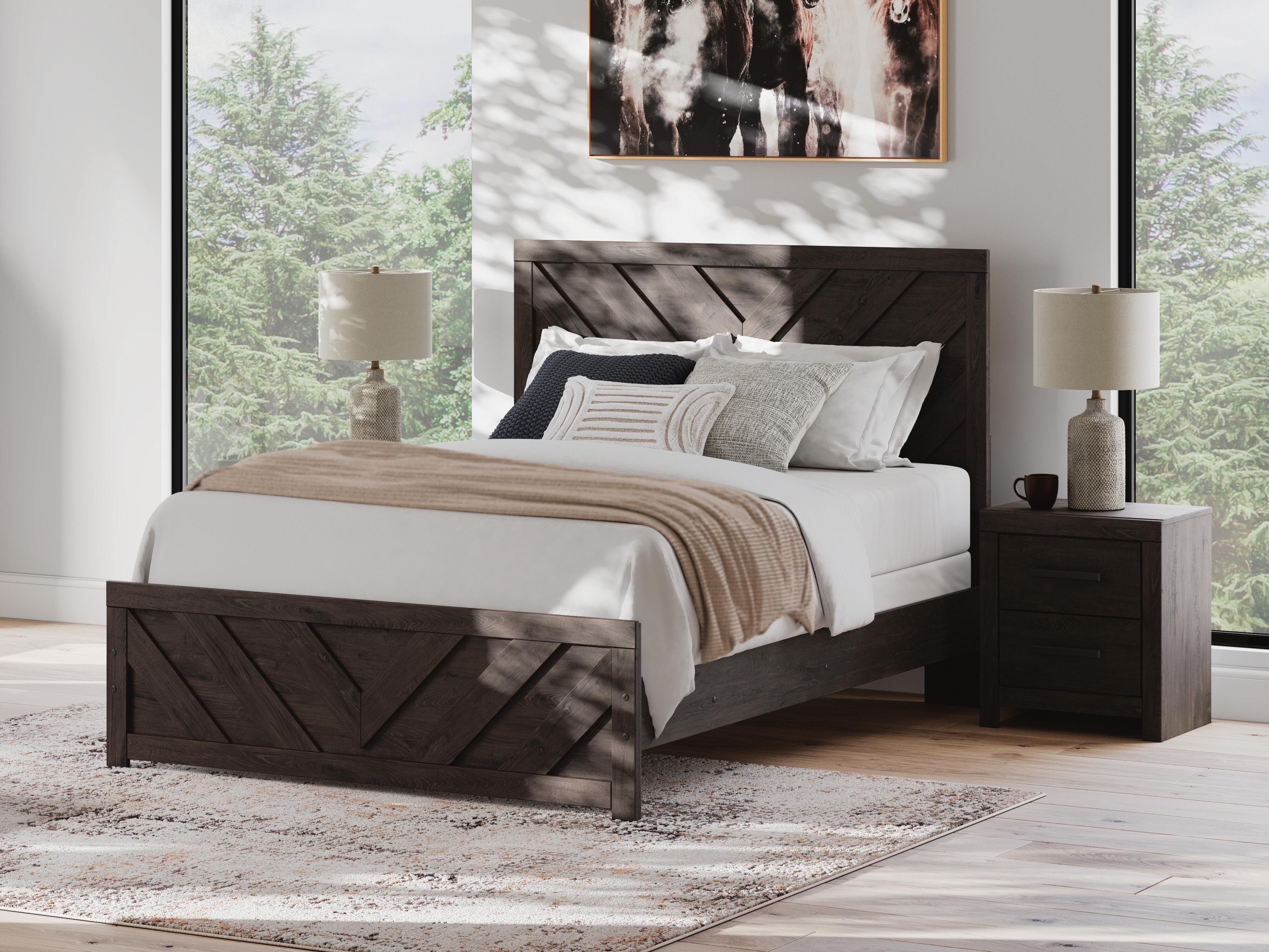 Dar Furniture - Ashley Furniture - Prendonea Queen Panel Bed - Queen Panel Bed / Charcoal - B3789B4