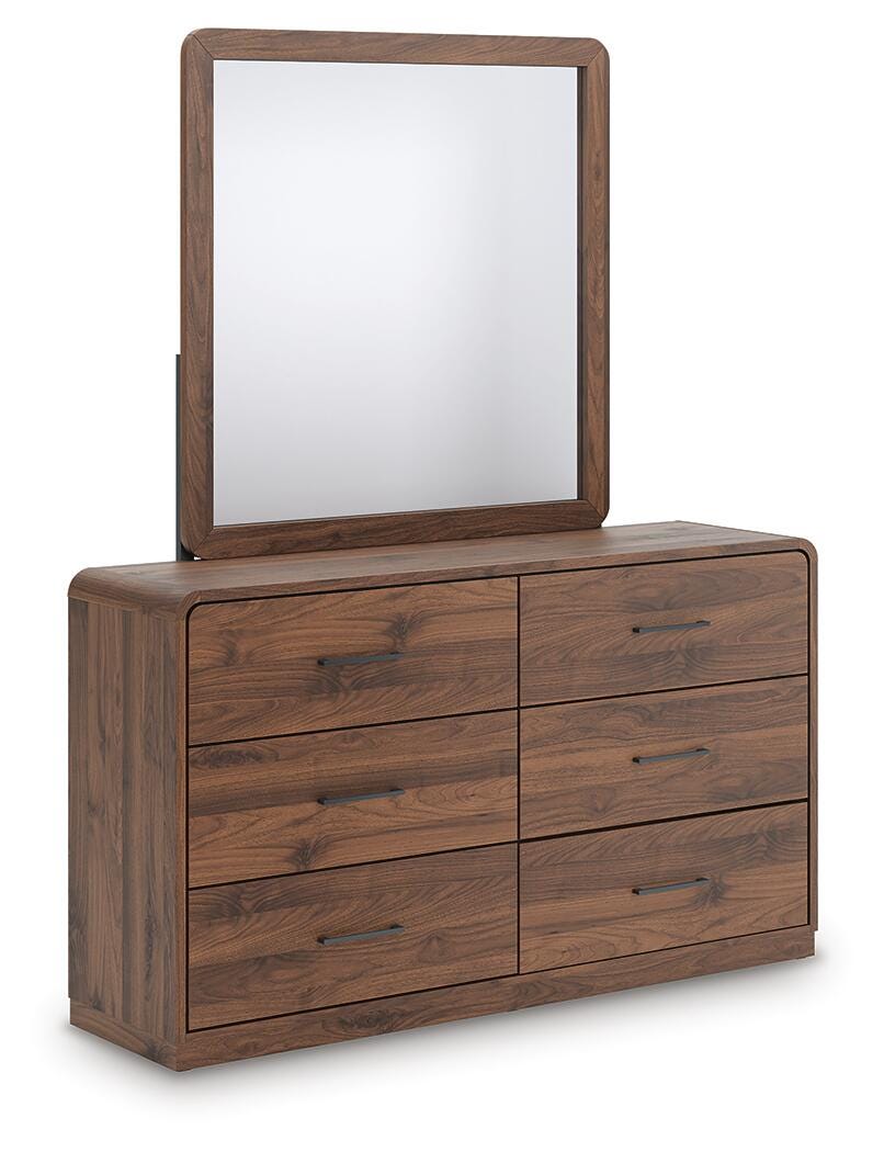 Dar Furniture - Ashley Furniture - Fortlorn Dresser and Mirror - Dresser and Mirror / Walnut Brown - PCB386B1