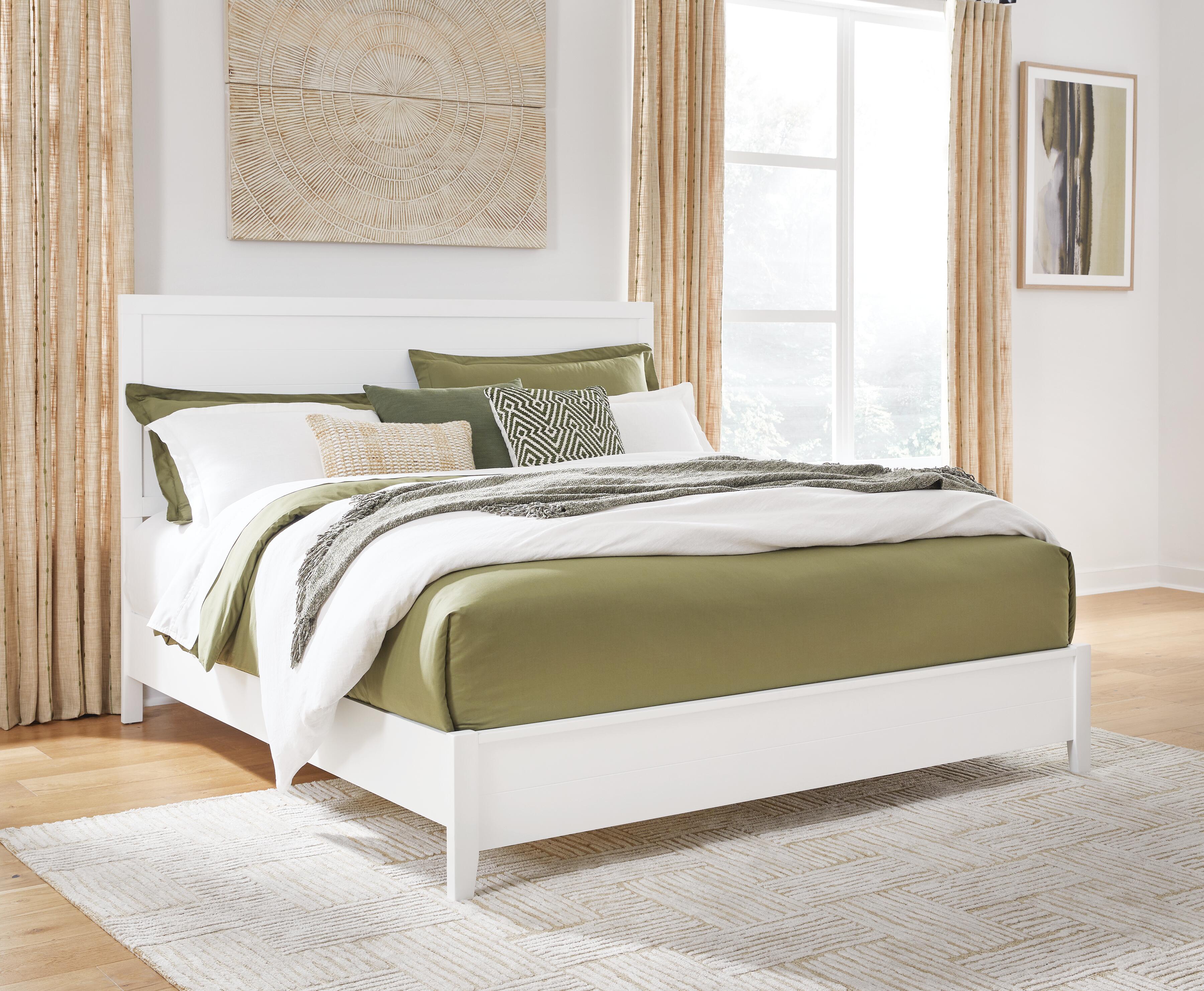 Dar Furniture - Ashley Furniture - Binterglen California King Panel Bed - California King Panel Bed / White - B427B9