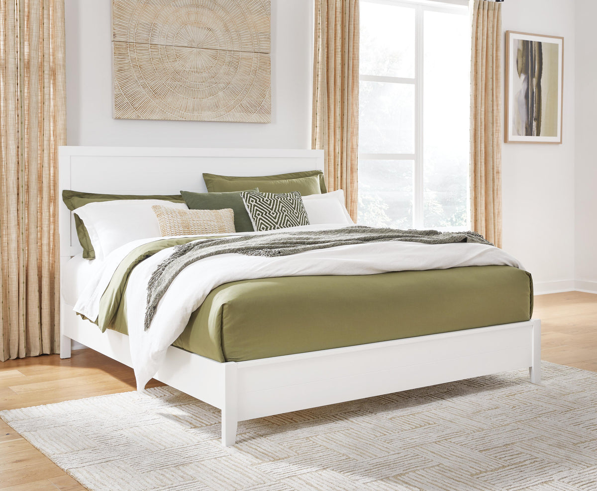 Dar Furniture - Ashley Furniture - Binterglen Queen Panel Bed - Queen Panel Bed / White - B427B6