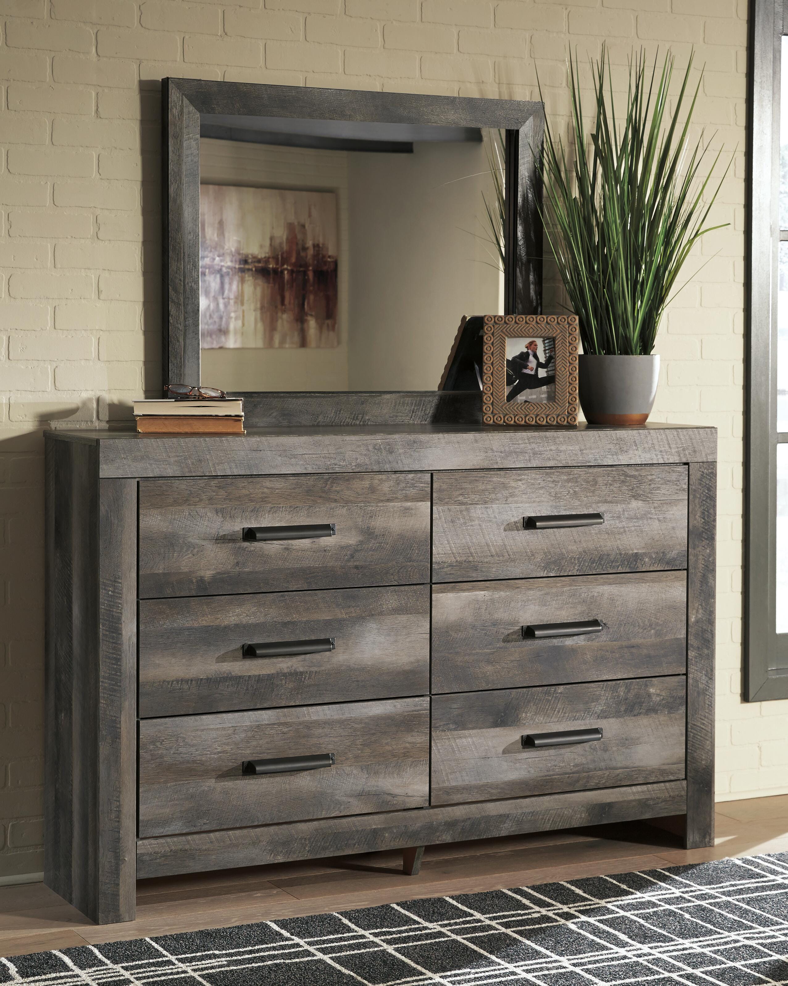 Dar Furniture - Ashley Furniture - Wynnlow Dresser and Mirror - Dresser and Mirror / Gray - B440B1
