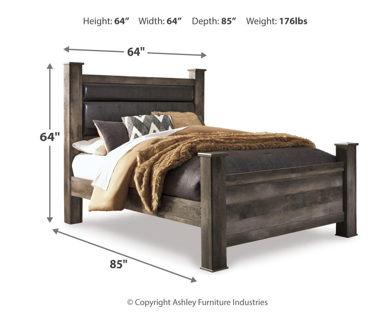 Wynnlow Queen Upholstered Poster Bed