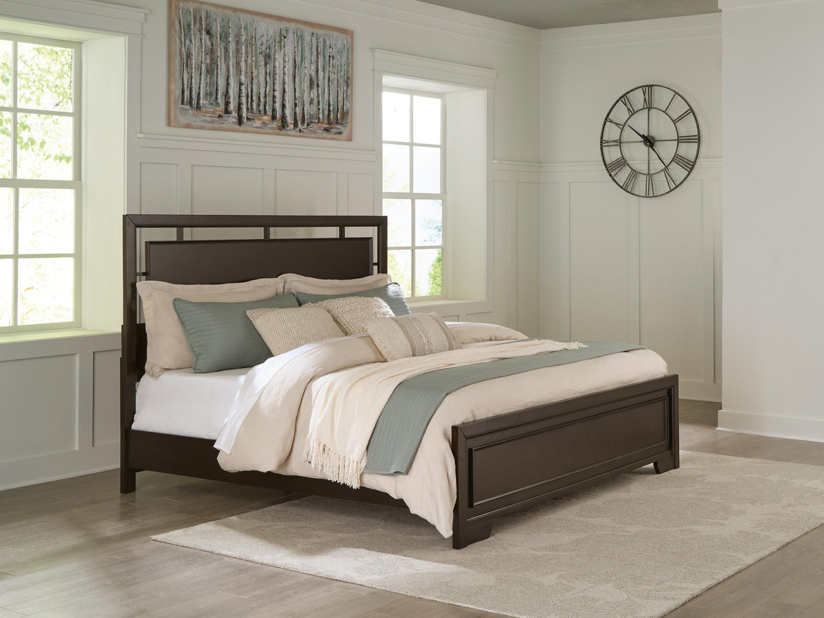 Dar Furniture - Ashley Furniture - Covetown King Panel Bed - King Panel Bed / Dark Brown - B441B8