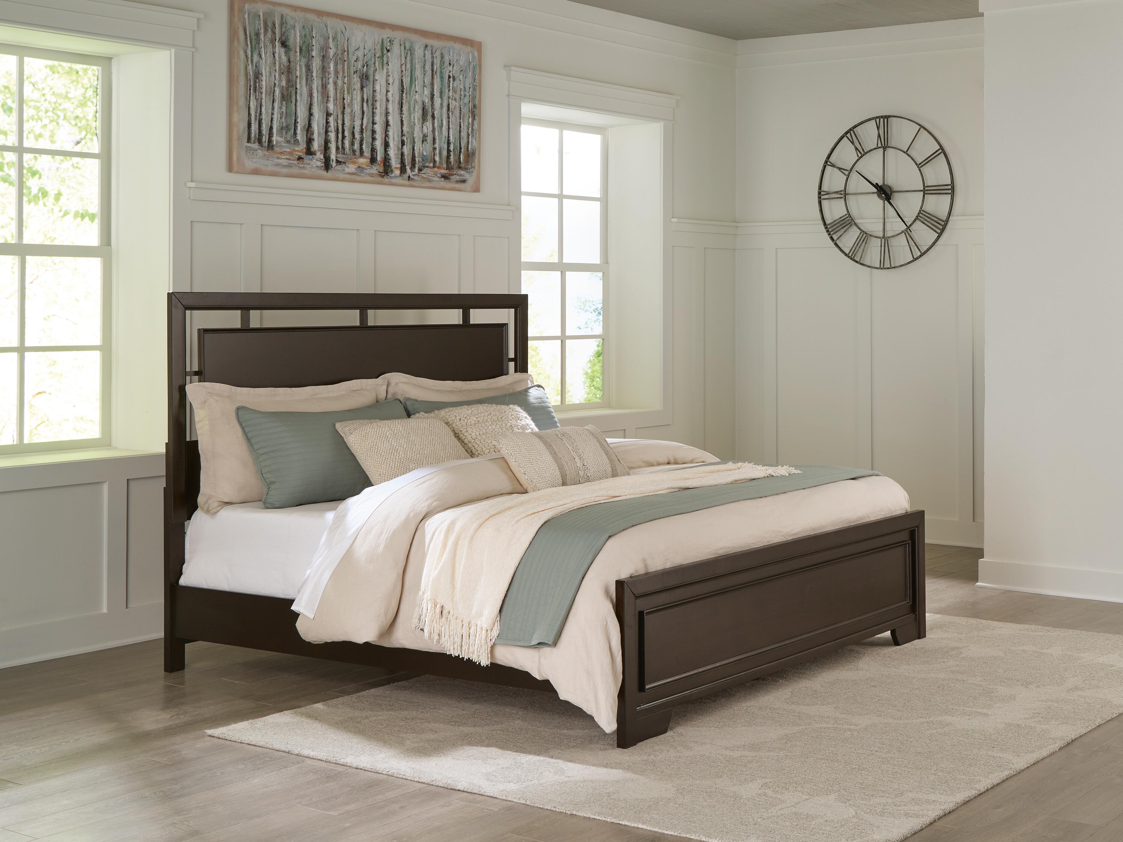Dar Furniture - Ashley Furniture - Covetown California King Panel Bed - California King Panel Bed / Dark Brown - B441B9