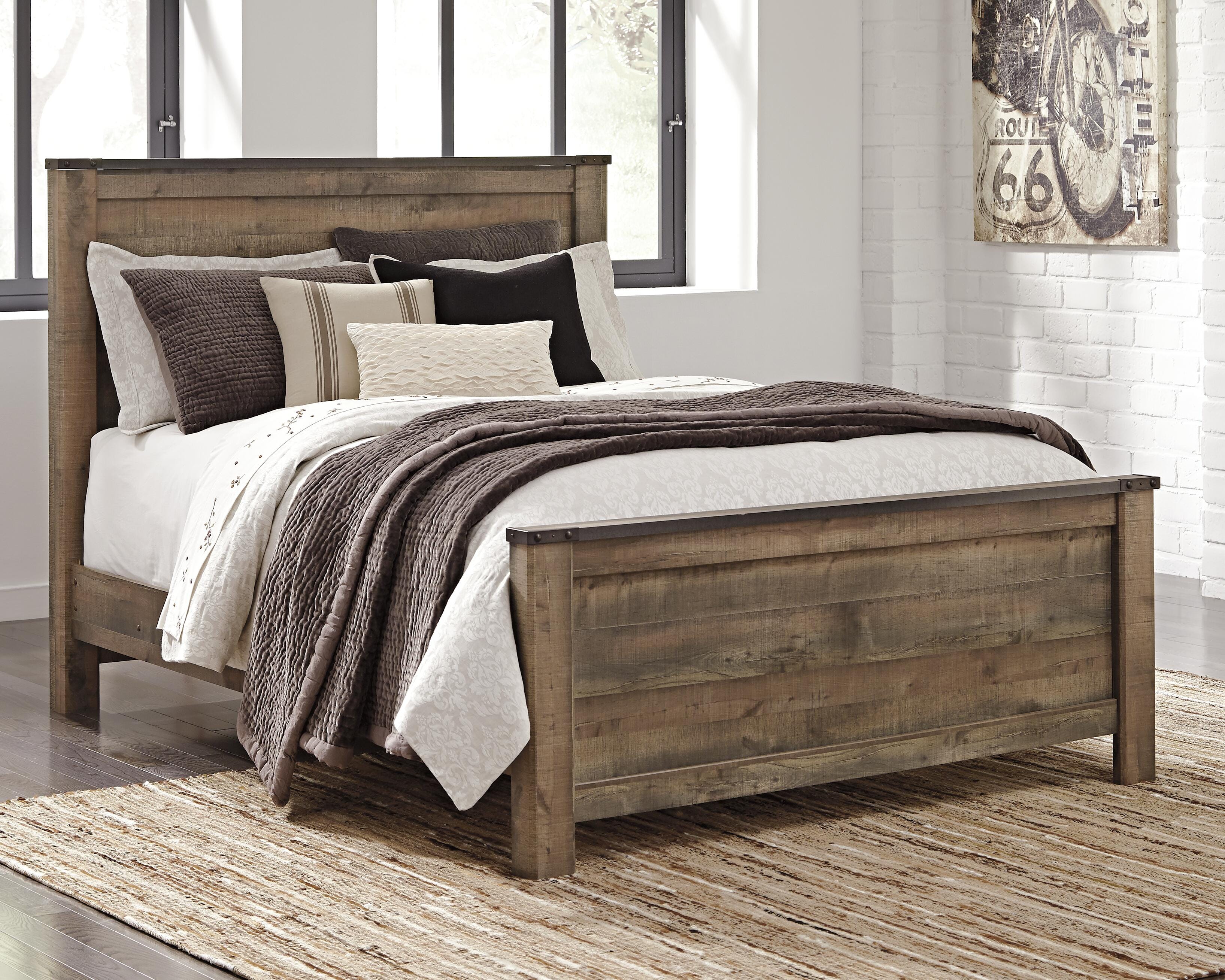 Dar Furniture - Ashley Furniture - Trinell Queen Panel Bed - Queen Panel Bed / Brown - B446B11