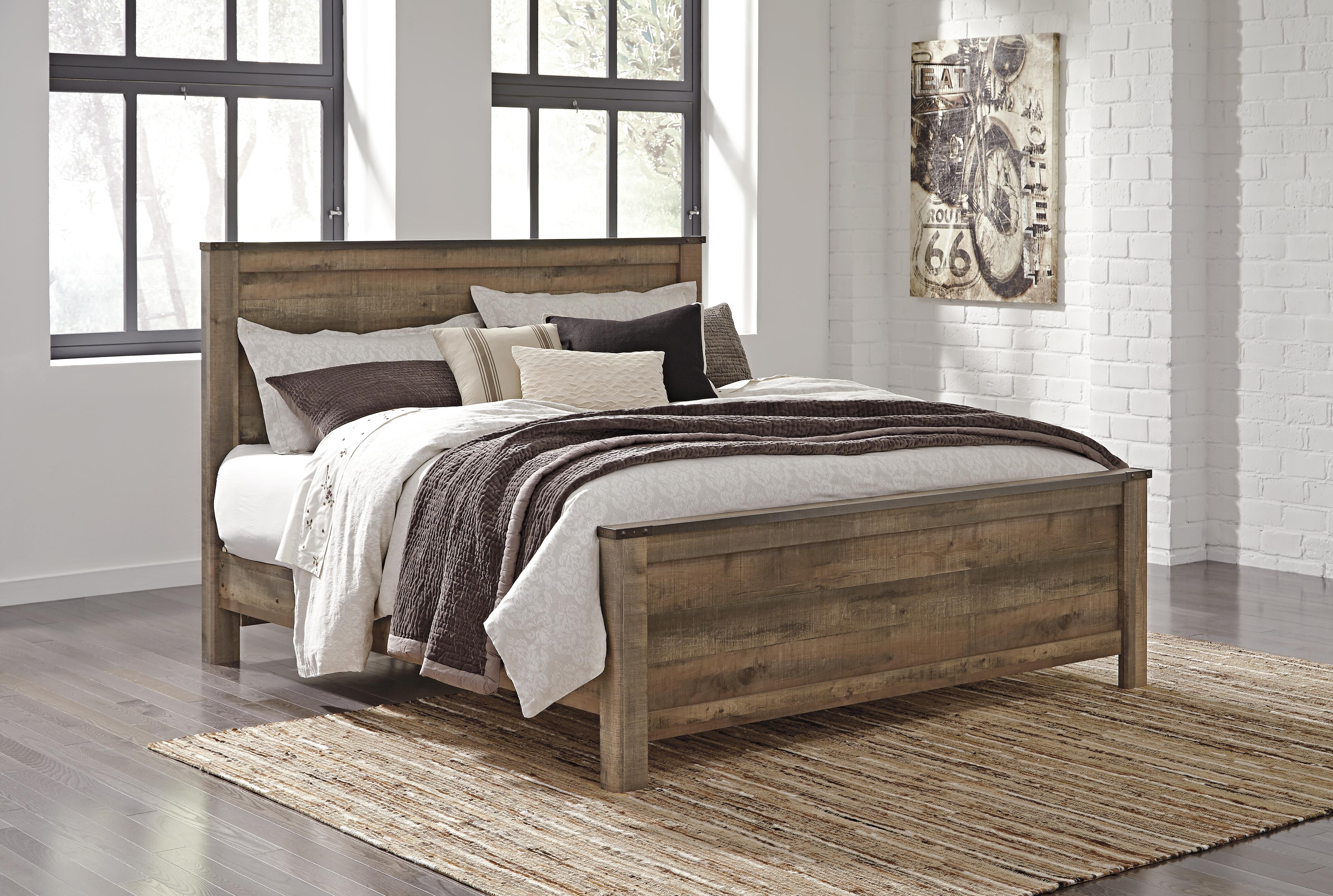Dar Furniture - Ashley Furniture - Trinell King Panel Bed - King Panel Bed / Brown - B446B23