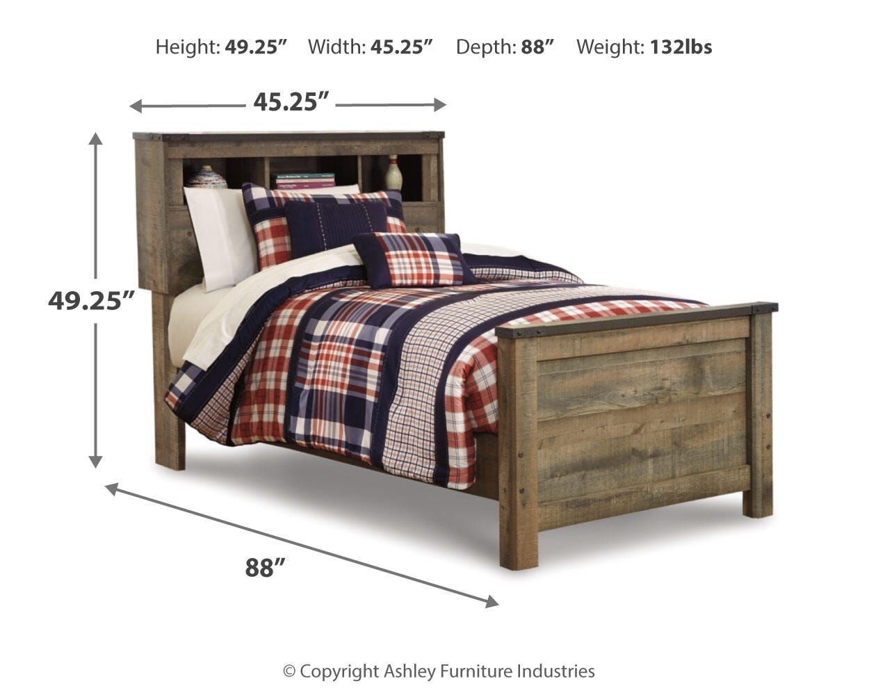 Trinell Twin Bookcase Bed