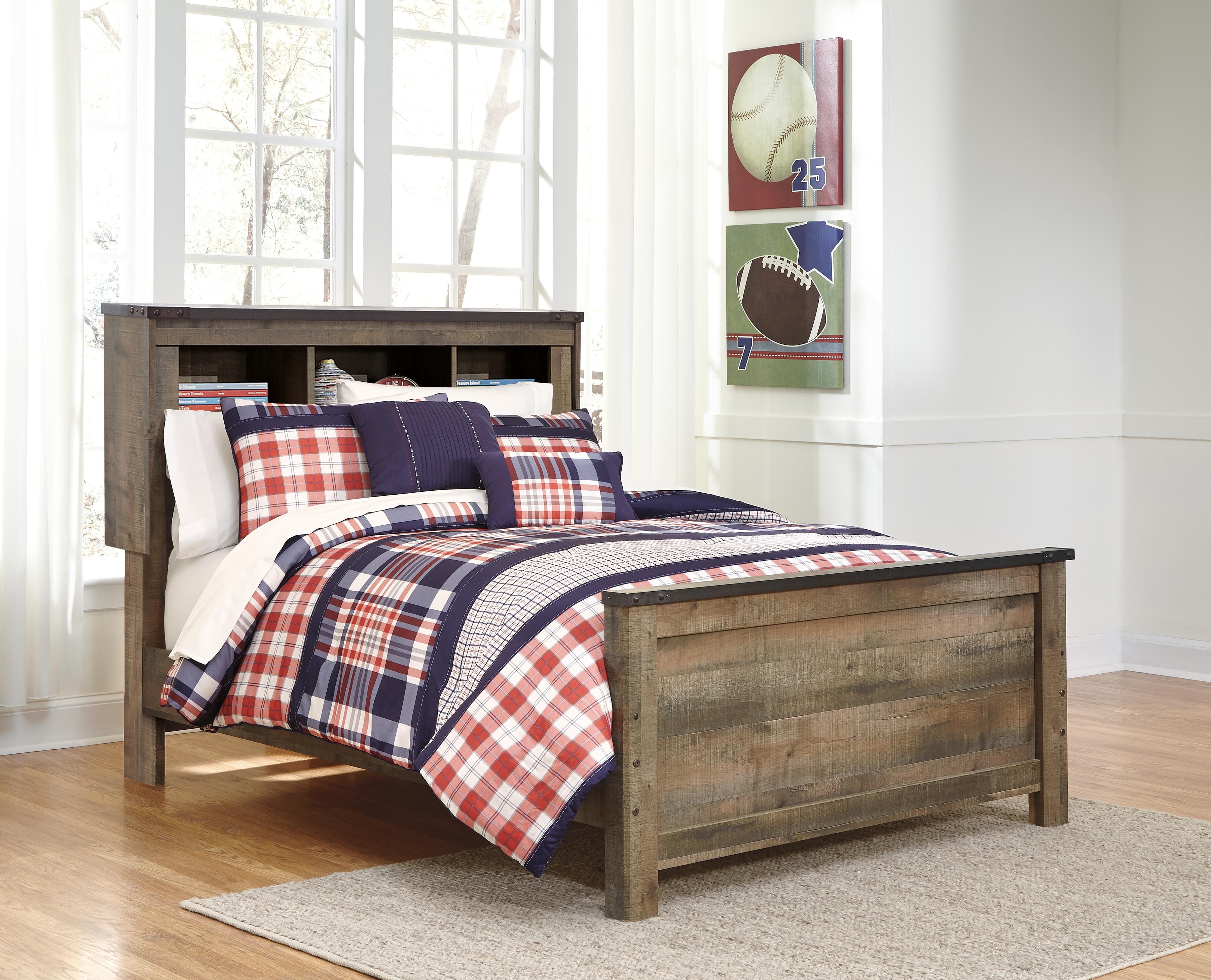 Dar Furniture - Ashley Furniture - Trinell Full Bookcase Panel Bed - Full Bookcase Panel Bed / Brown - B446B87