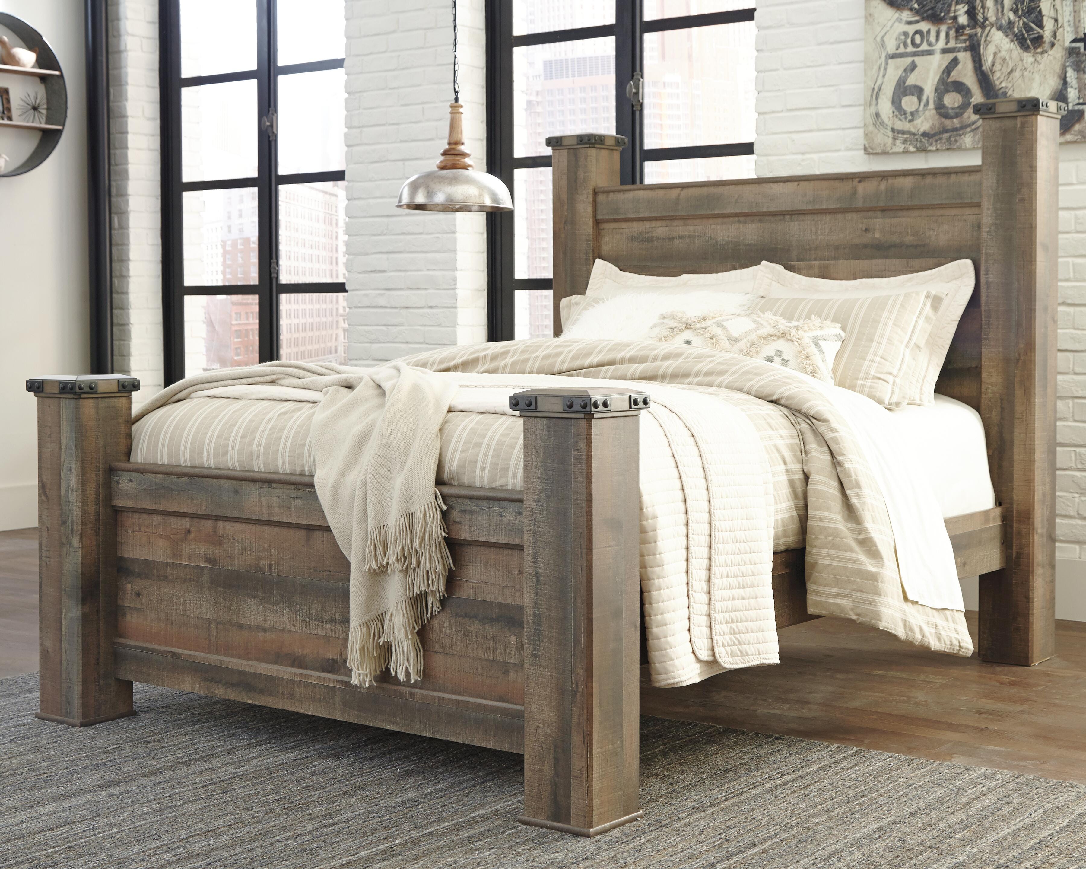 Dar Furniture - Ashley Furniture - Trinell Queen Poster Bed - Queen Poster Bed / Brown - B446B40