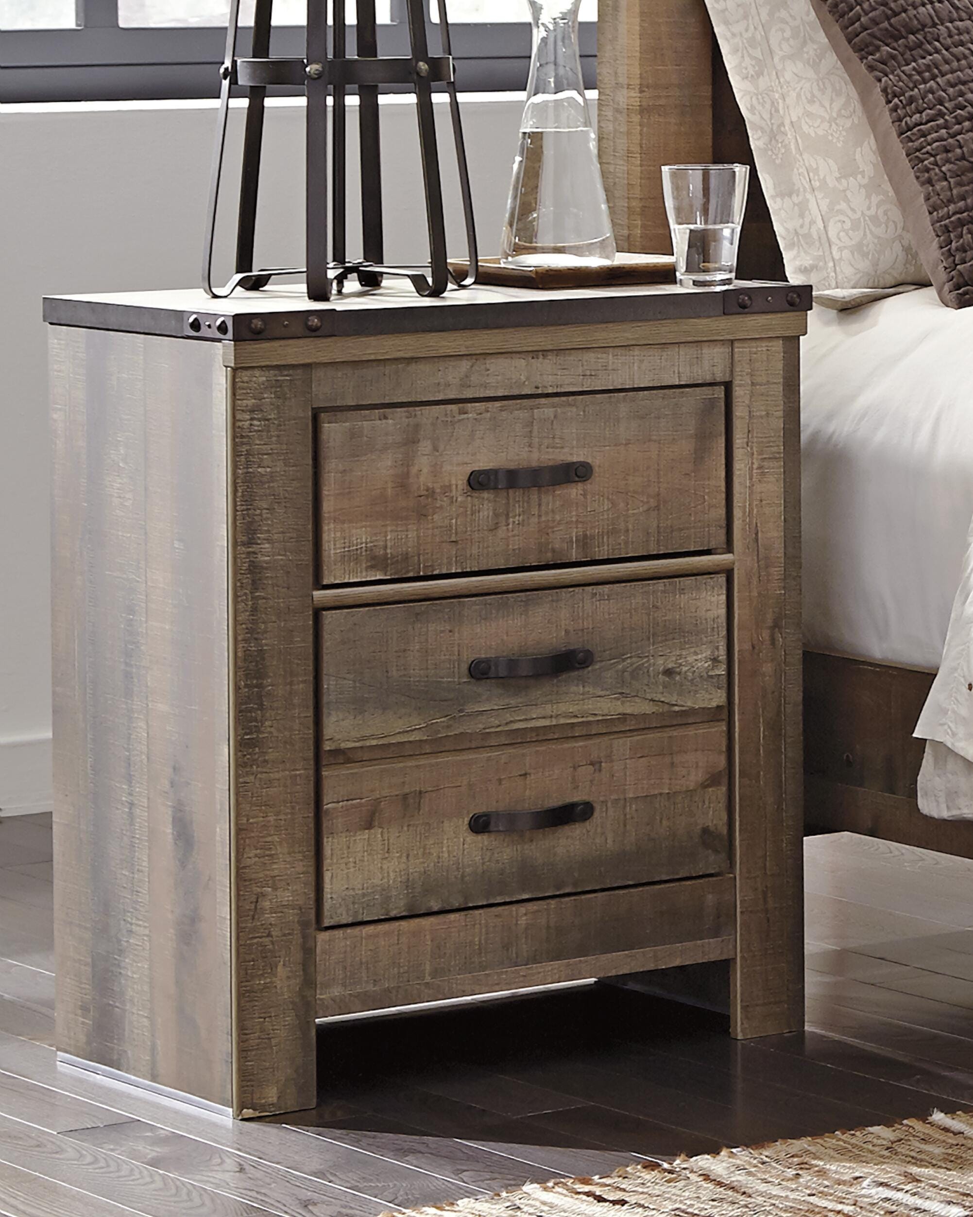 Dar Furniture - Ashley Furniture - Trinell Nightstand - Two Drawer Night Stand / Brown - B446-92