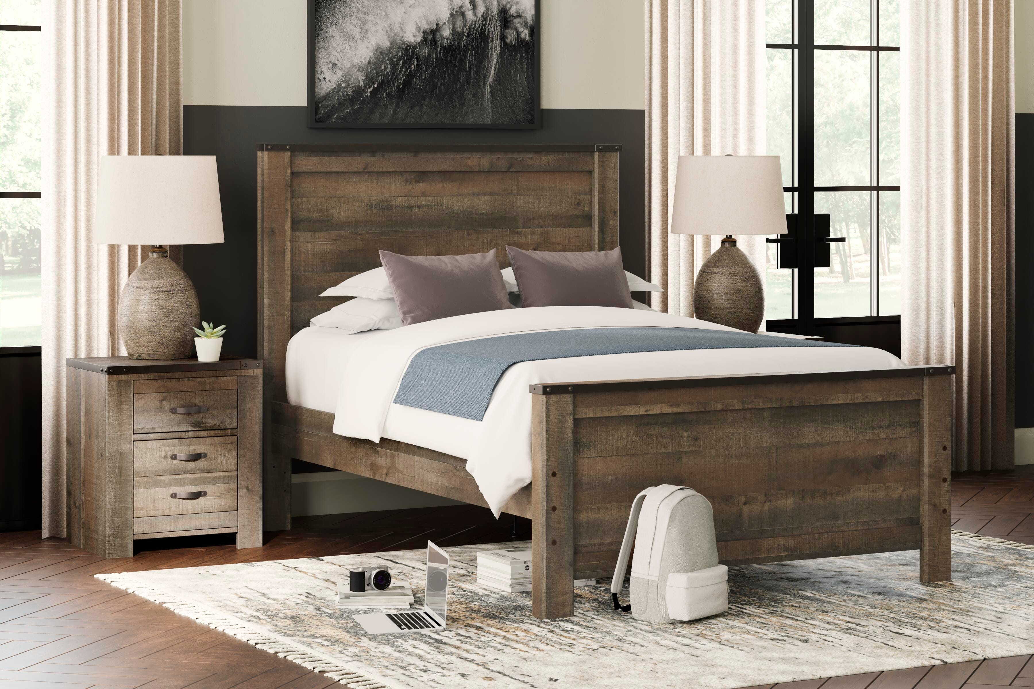 Dar Furniture - Ashley Furniture - Trinell Full Panel Bed - Full Panel Bed / Brown - B446B3