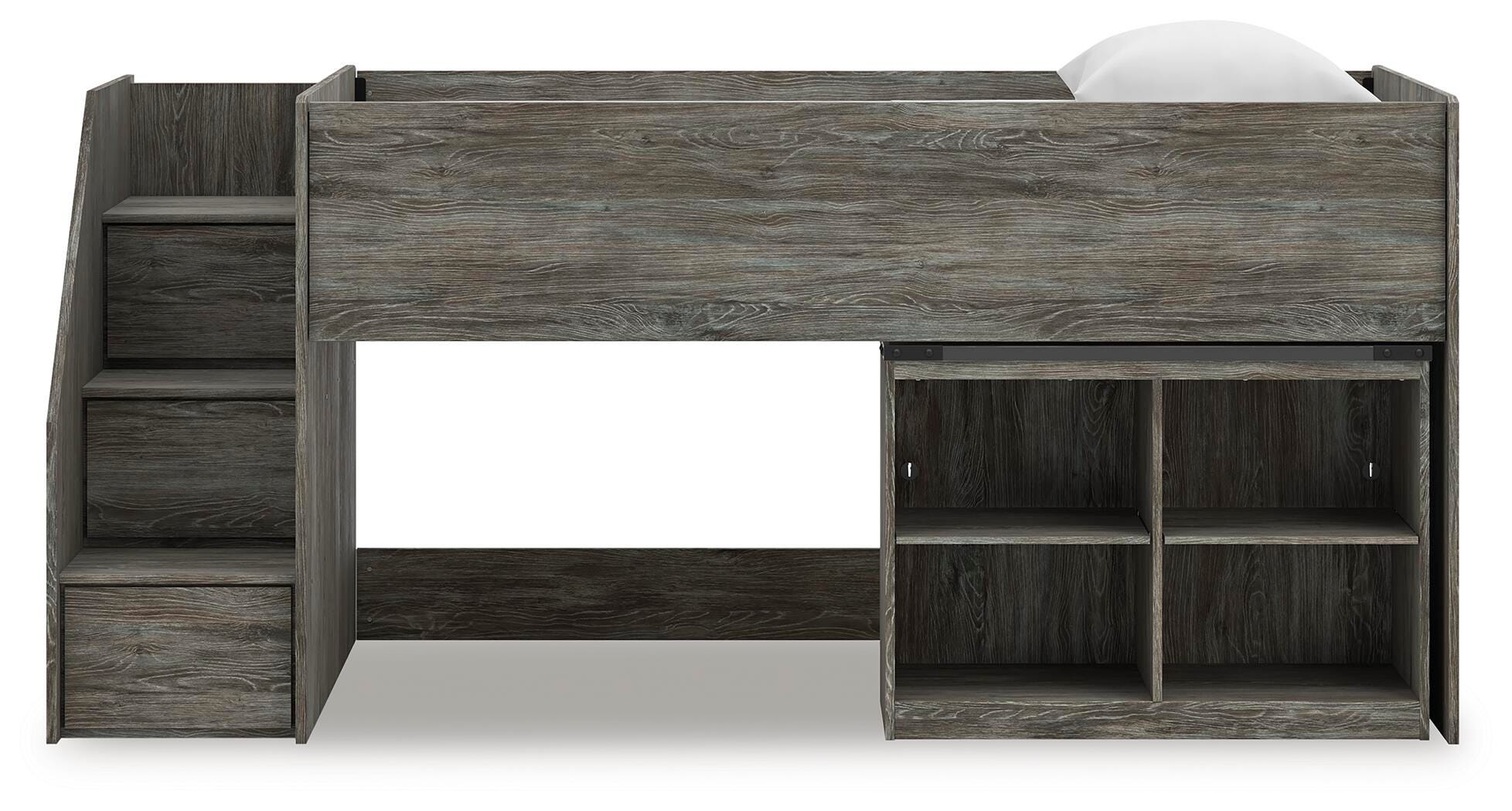 Frandern Twin Loft  Bed with Bookcase Storage