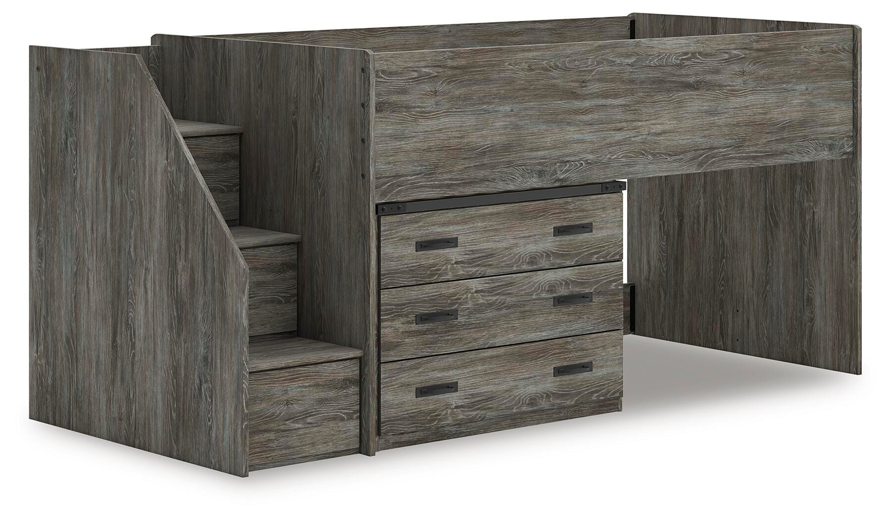 Frandern Twin Loft Bed with Drawer Storage