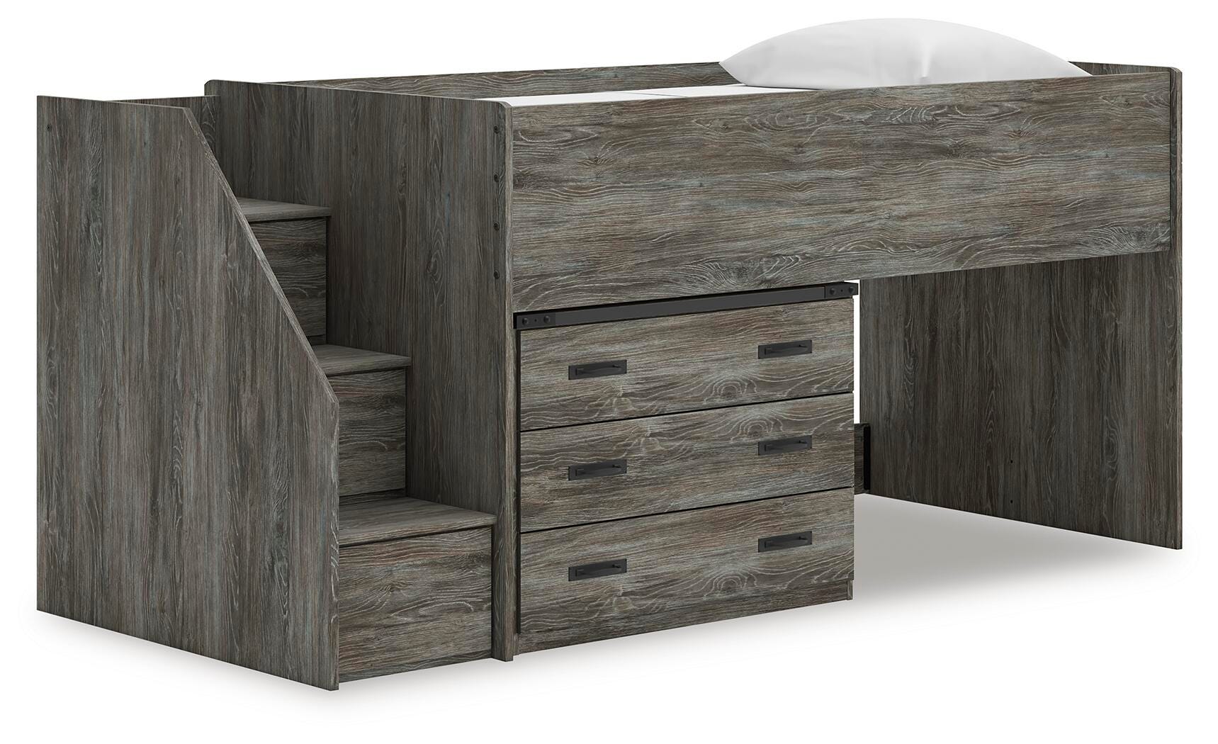 Dar Furniture - Ashley Furniture - Frandern Twin Loft Bed with Drawer Storage - Twin Loft Bed with Drawer Storage / Gray - B4480B15