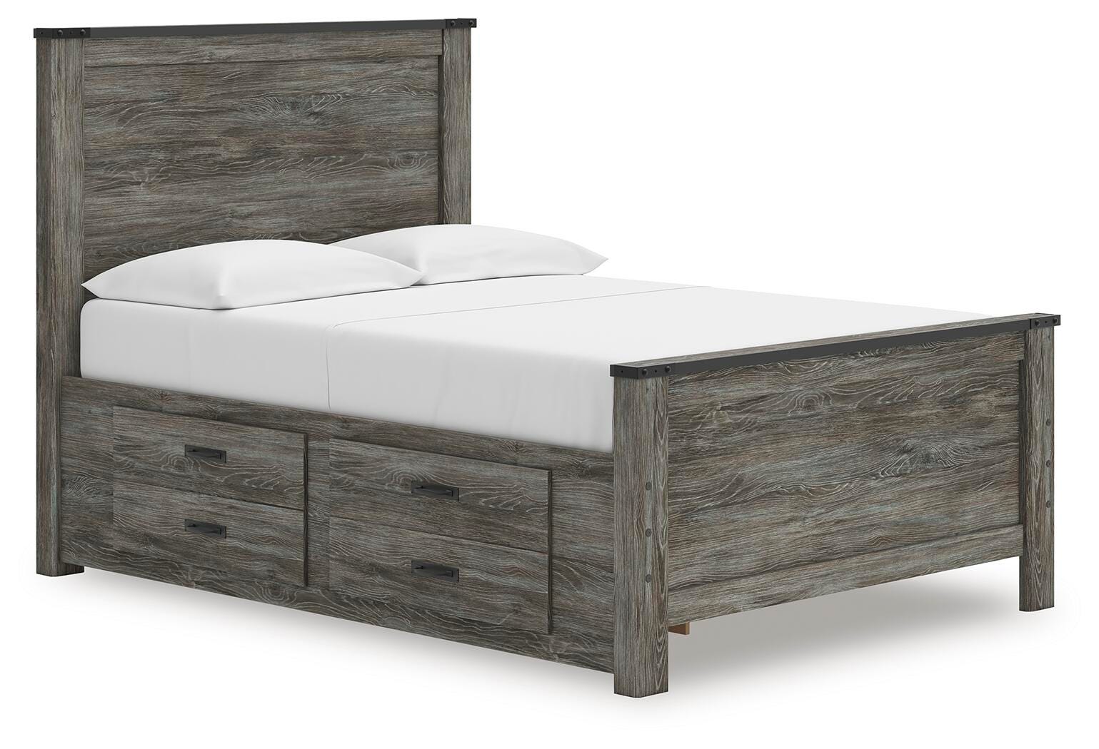 Dar Furniture - Ashley Furniture - Frandern Full Panel Bed with Storage - Full Panel Bed with Storage / Black/Gray - B4480B24