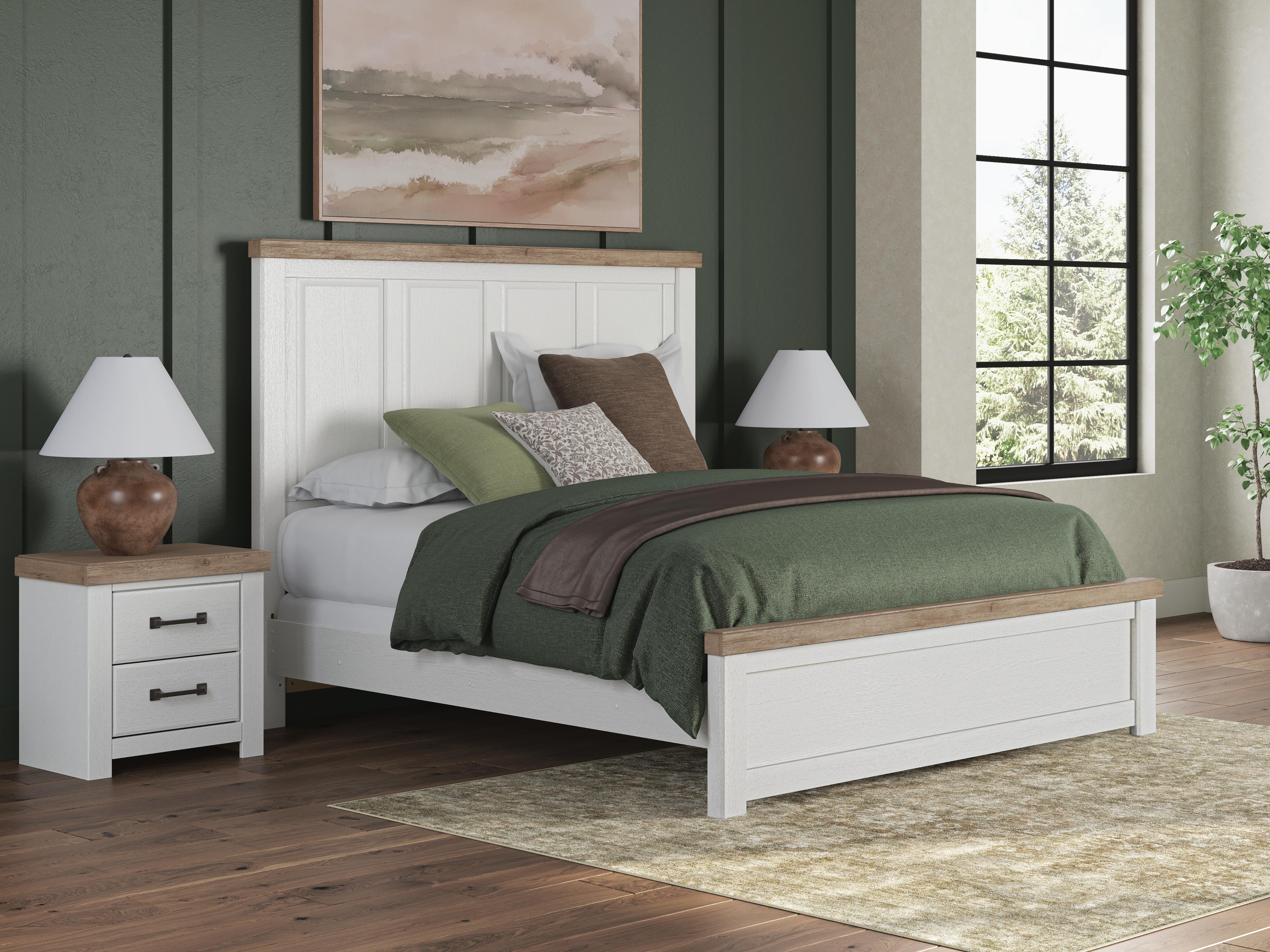 Dar Furniture - Ashley Furniture - Savonport King Panel Bed - King Panel Bed / White/Brown - B4615B10