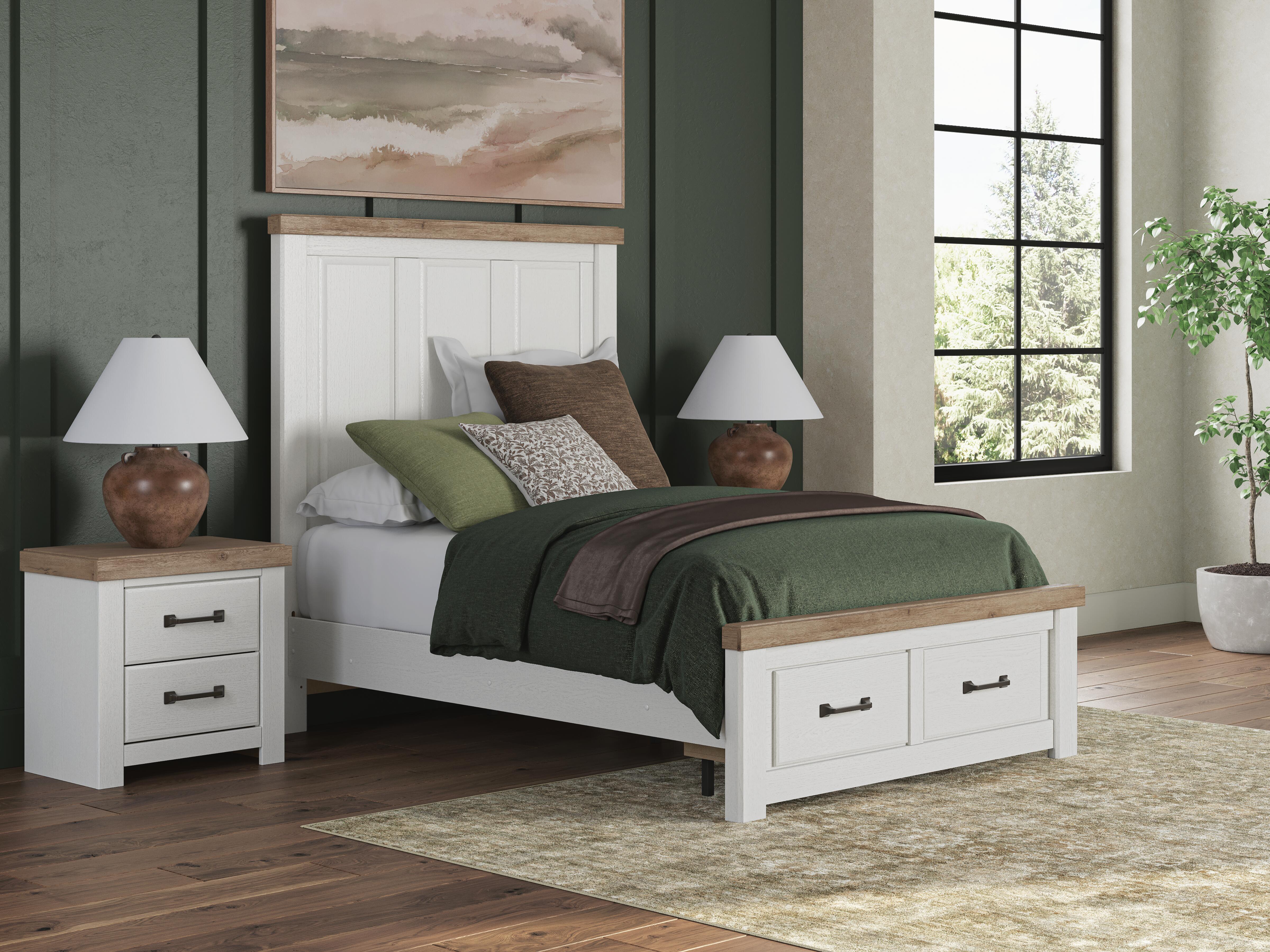 Dar Furniture - Ashley Furniture - Savonport Full Panel Storage Bed - Full Panel Storage Bed / White/Brown - B4615B6