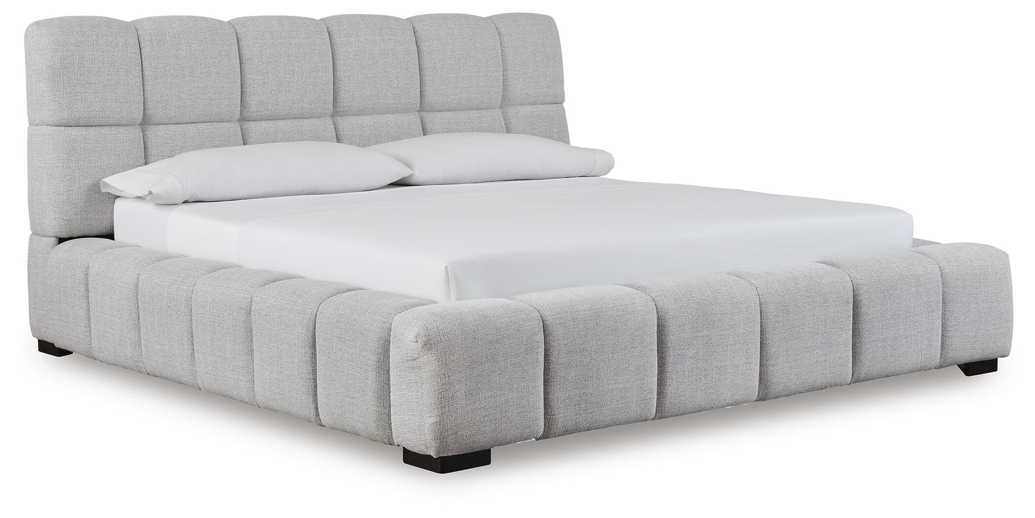 Dar Furniture - Ashley Furniture - Grendusk California King Upholstered Bed - California King Upholstered Bed / Light Gray - PCB584B3