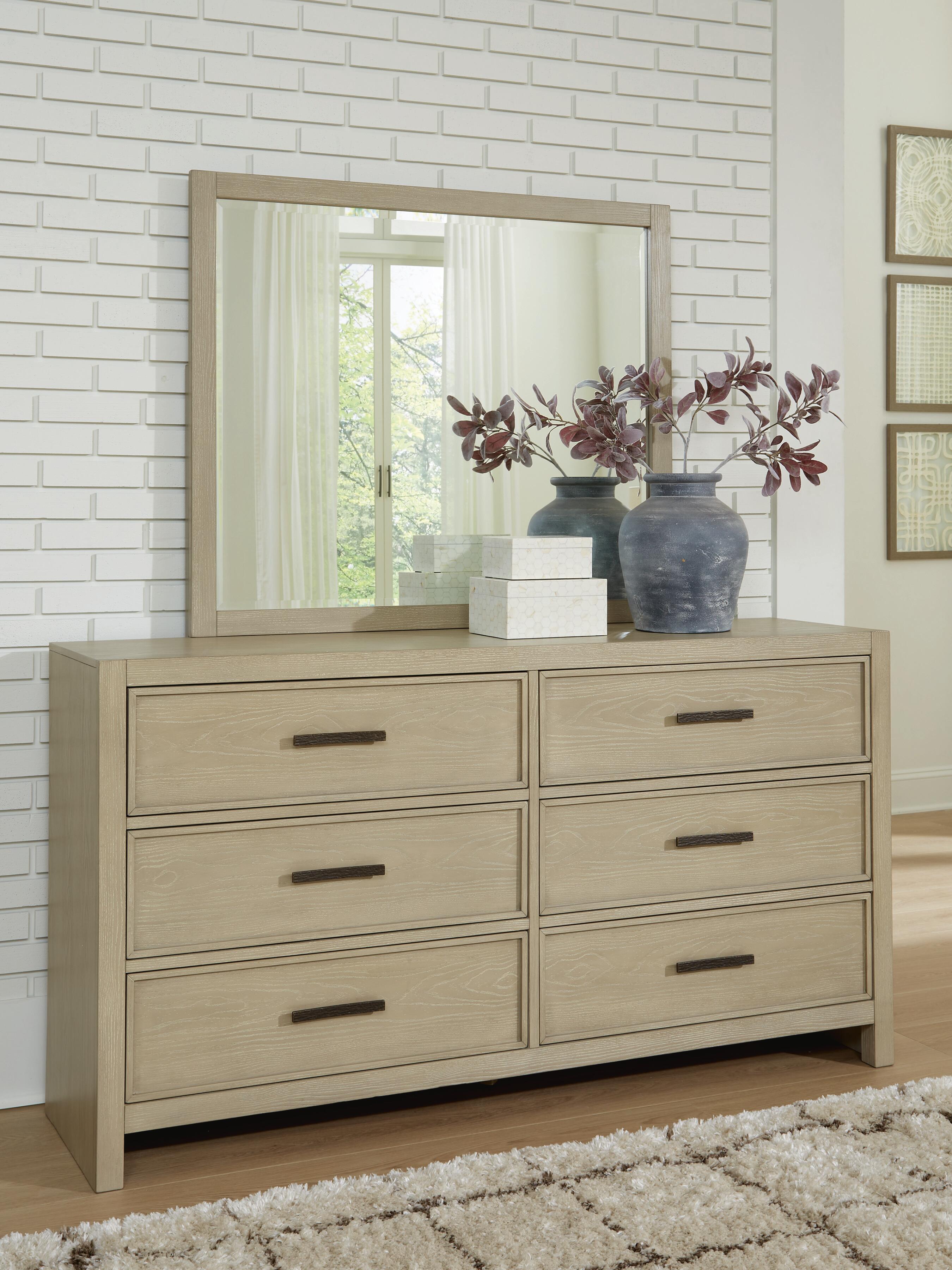 Dar Furniture - Ashley Furniture - Calmoro Dresser and Mirror - Dresser and Mirror / Gray - B602B1
