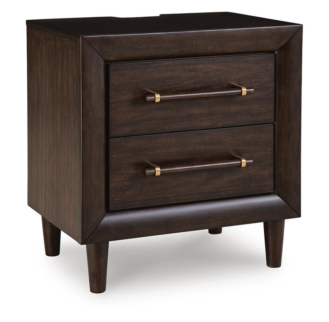 Dar Furniture - Ashley Furniture - Dantenton Nightstand - Two Drawer Night Stand / Merlot - B611-92