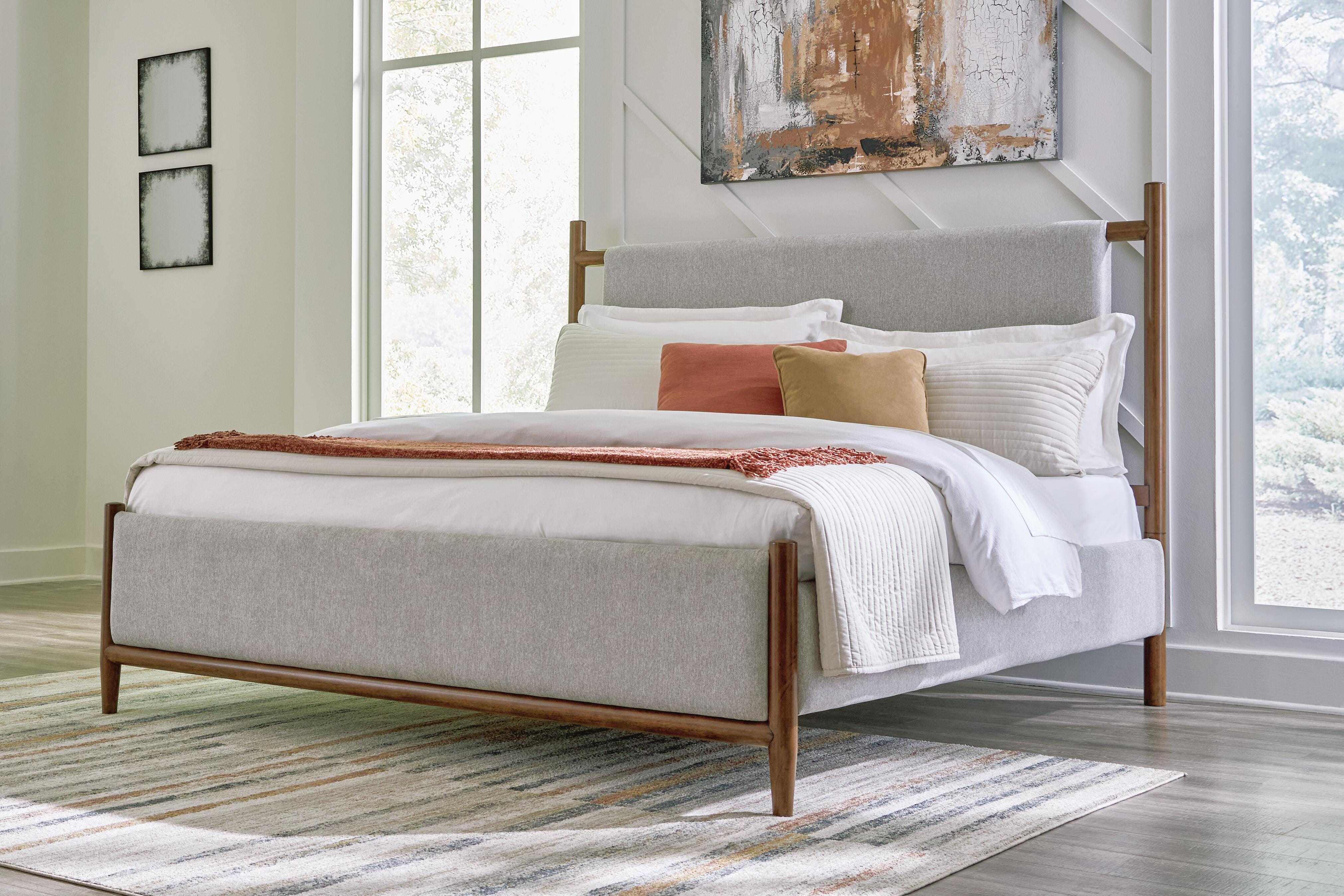 Dar Furniture - Ashley Furniture - Lyncott California King Upholstered Bed - California King Upholstered Bed / Brown - B615B7