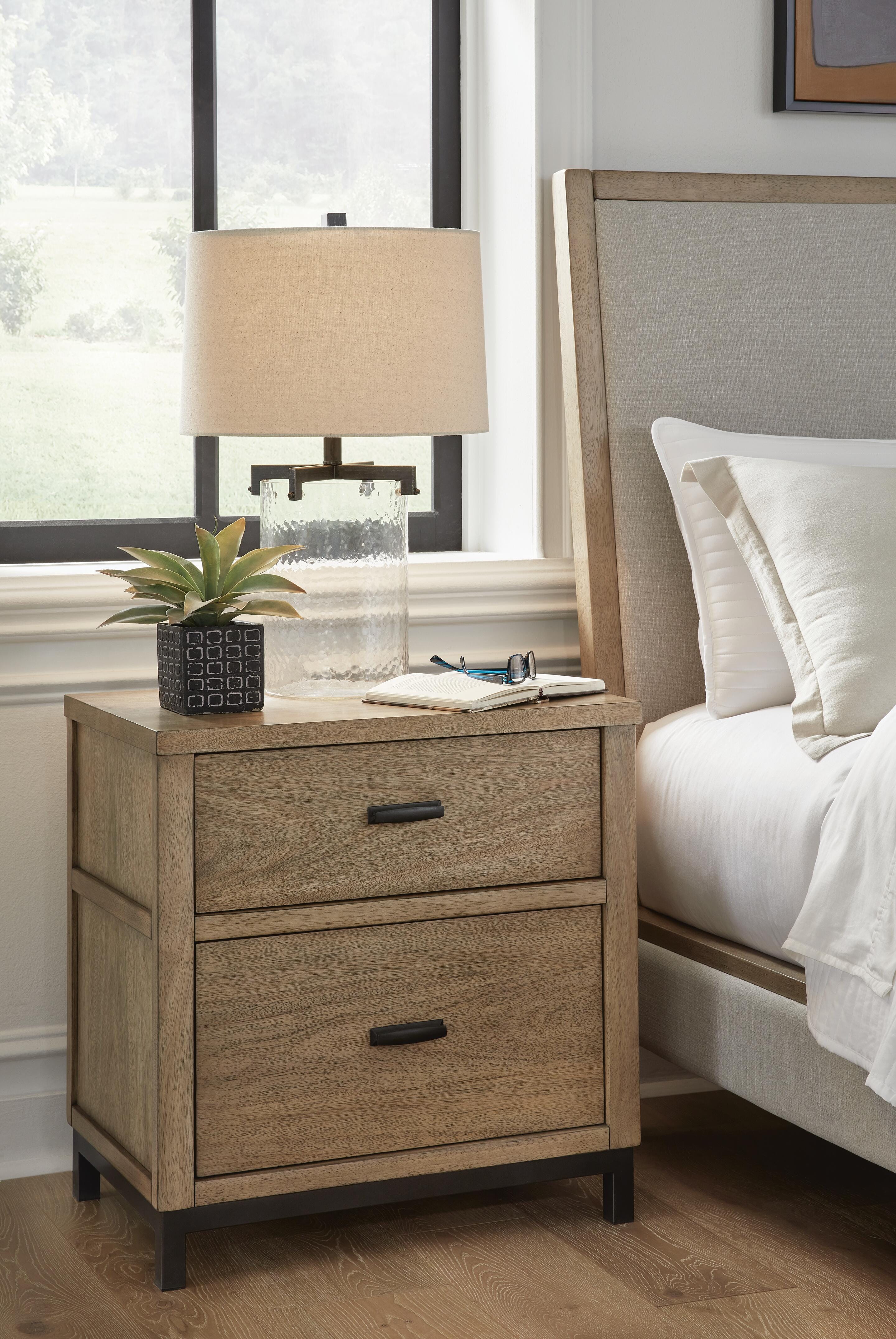Dar Furniture - Ashley Furniture - Tomtyn Nightstand - Two Drawer Night Stand / Light Brown - B622-92