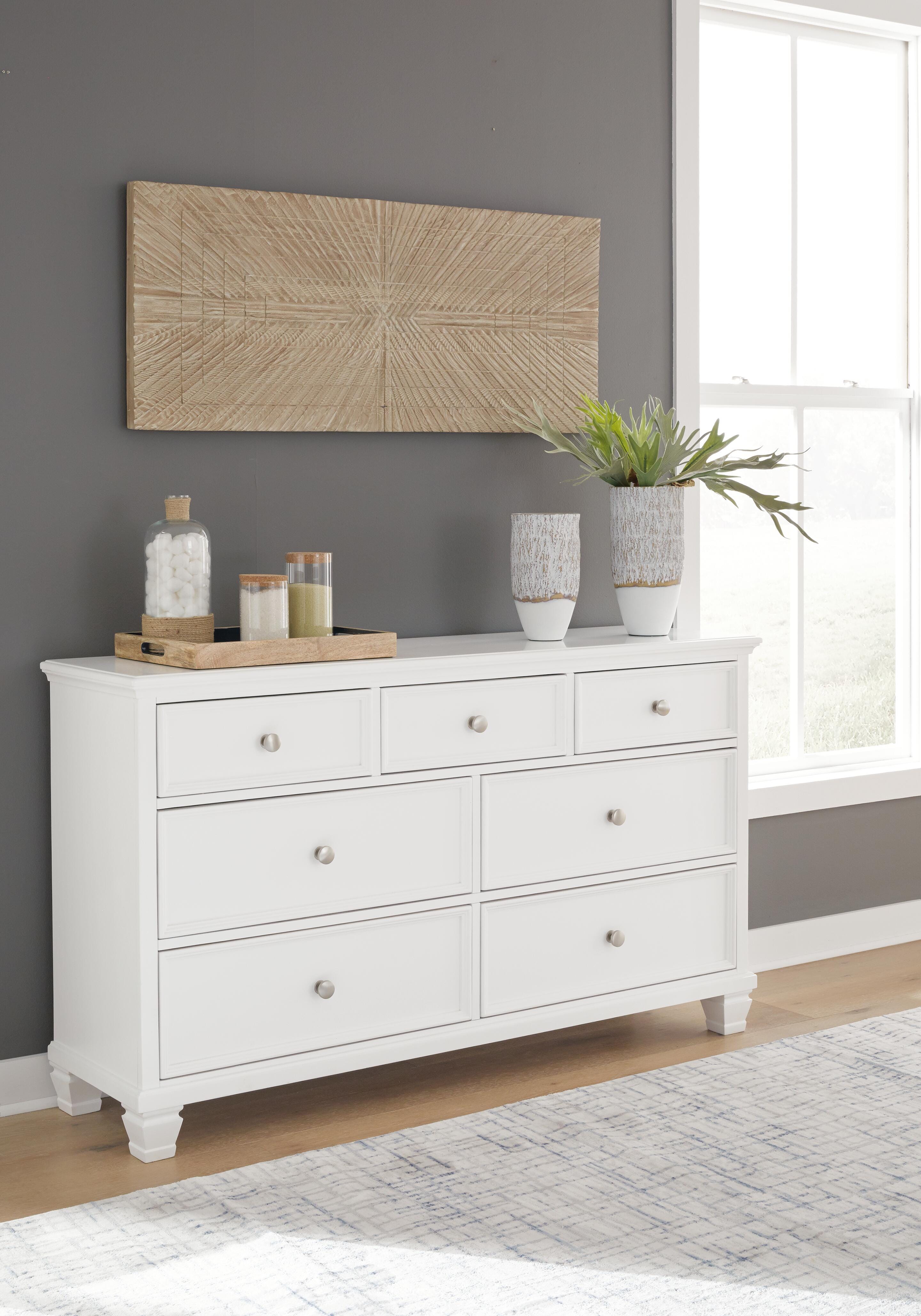 Dar Furniture - Ashley Furniture - Fortman Dresser - Dresser / White - B680-31