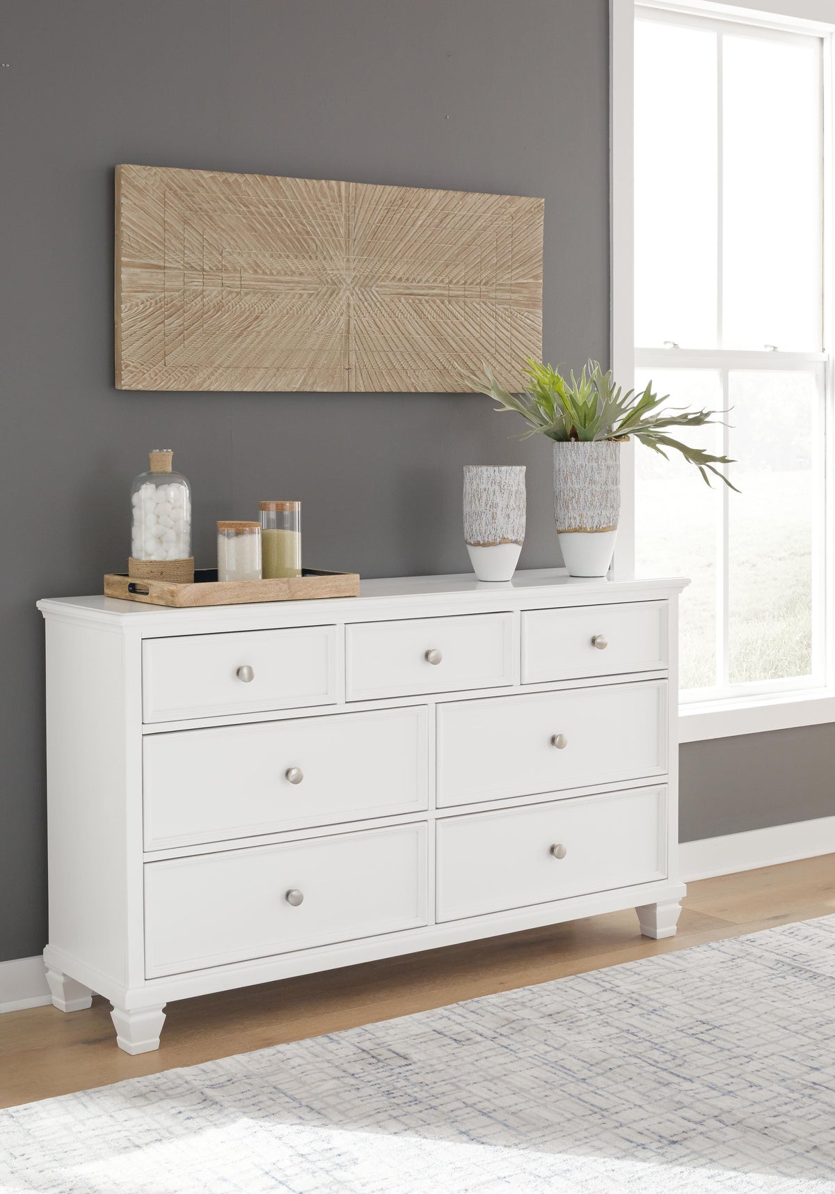 Dar Furniture - Ashley Furniture - Fortman Dresser - Dresser / White - B680-31