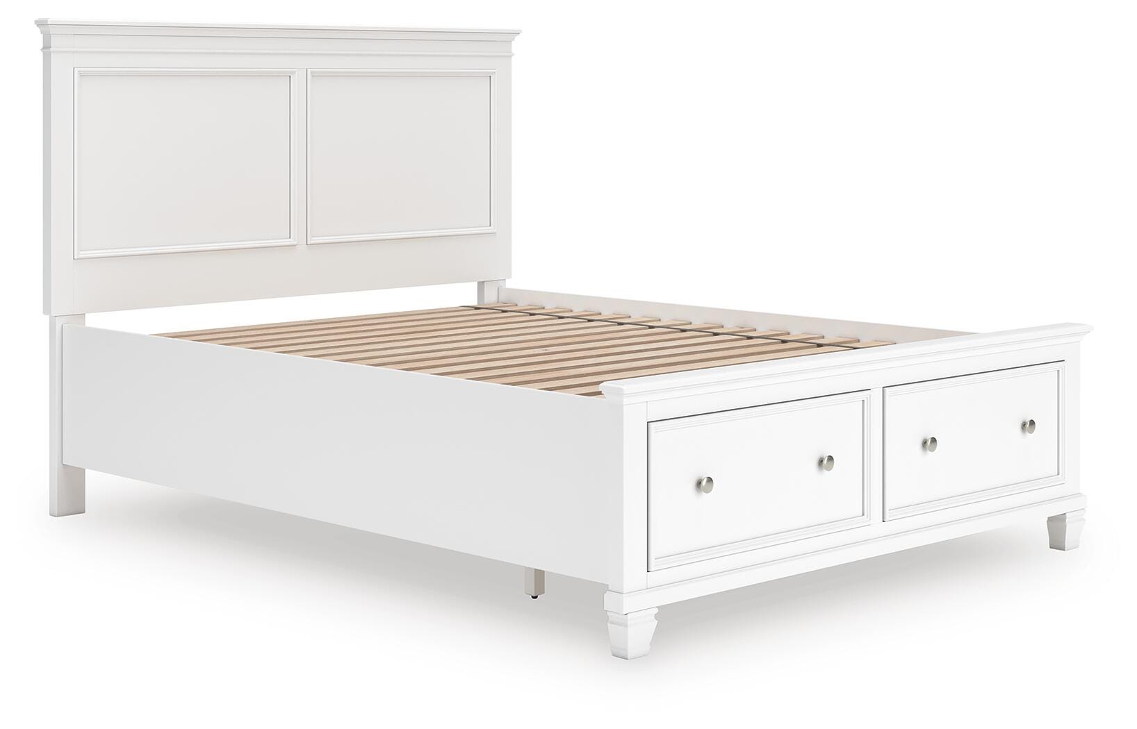 Dar Furniture - Ashley Furniture - Fortman Queen Panel Storage Bed - Queen Panel Storage Bed / White - B680B20