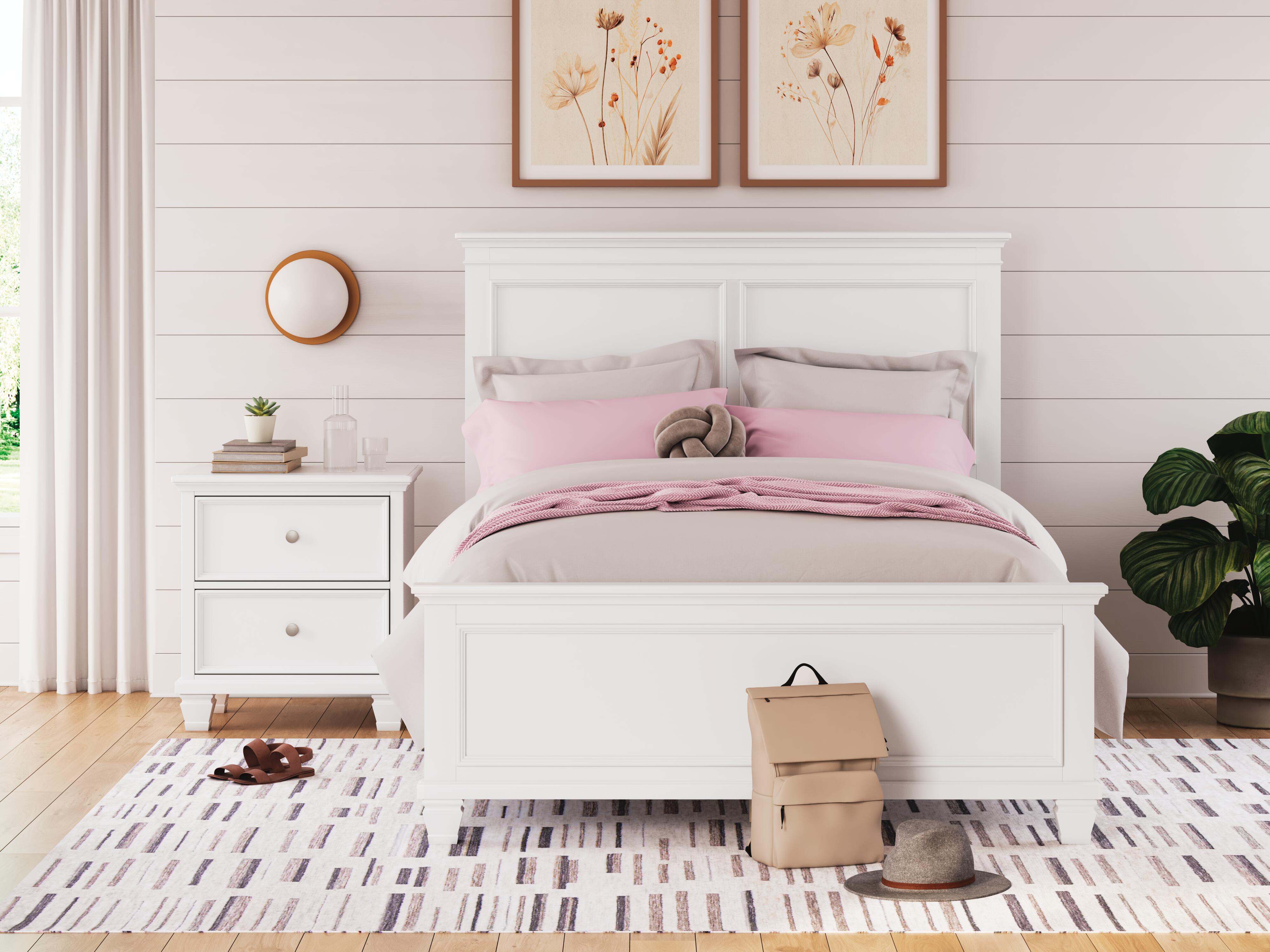 Dar Furniture - Ashley Furniture - Fortman Full Panel Bed - Full Panel Bed / White - B680B8