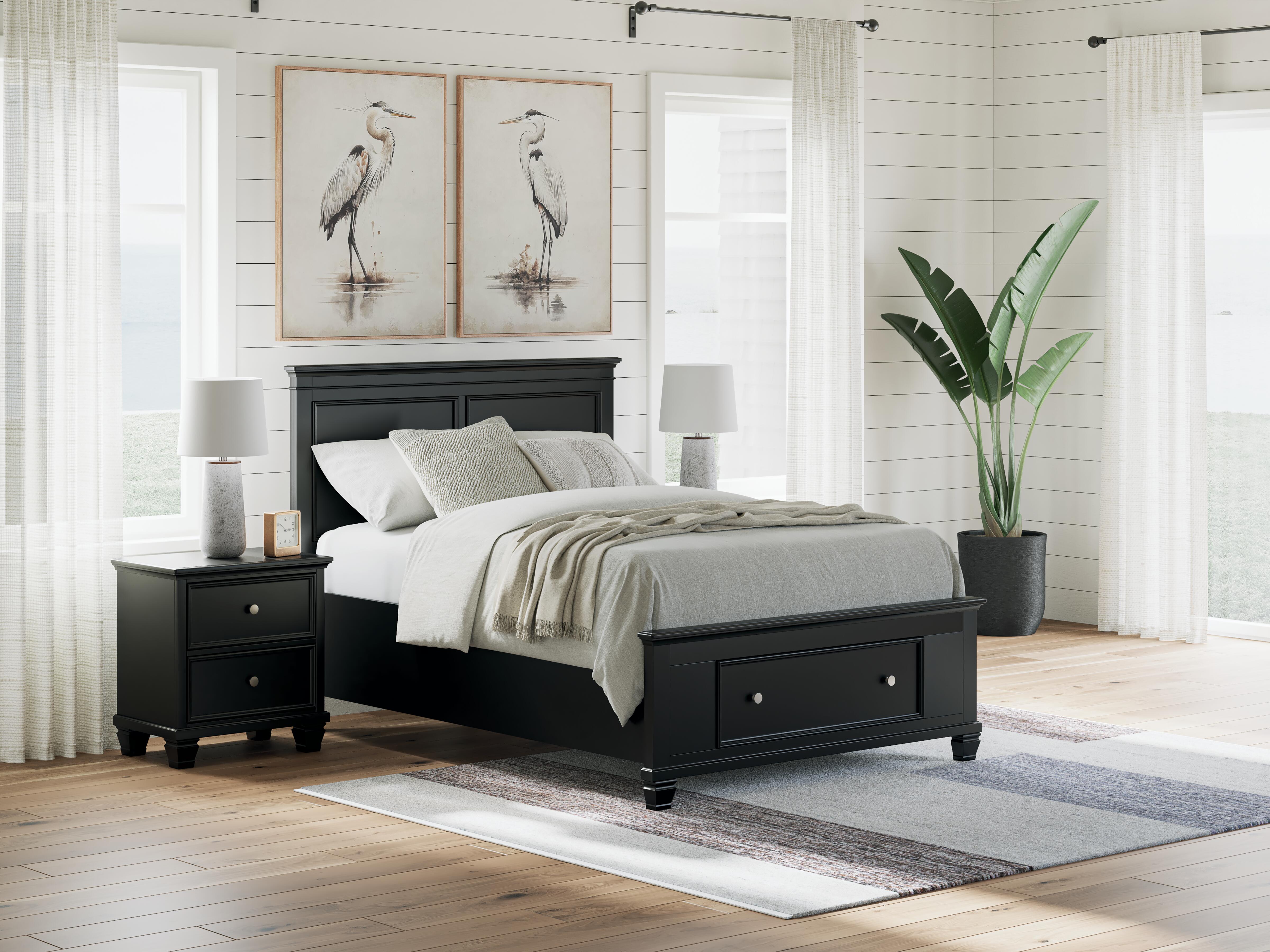 Dar Furniture - Ashley Furniture - Lanolee Full Panel Storage Bed - Full Panel Storage Bed / Black - B687B22