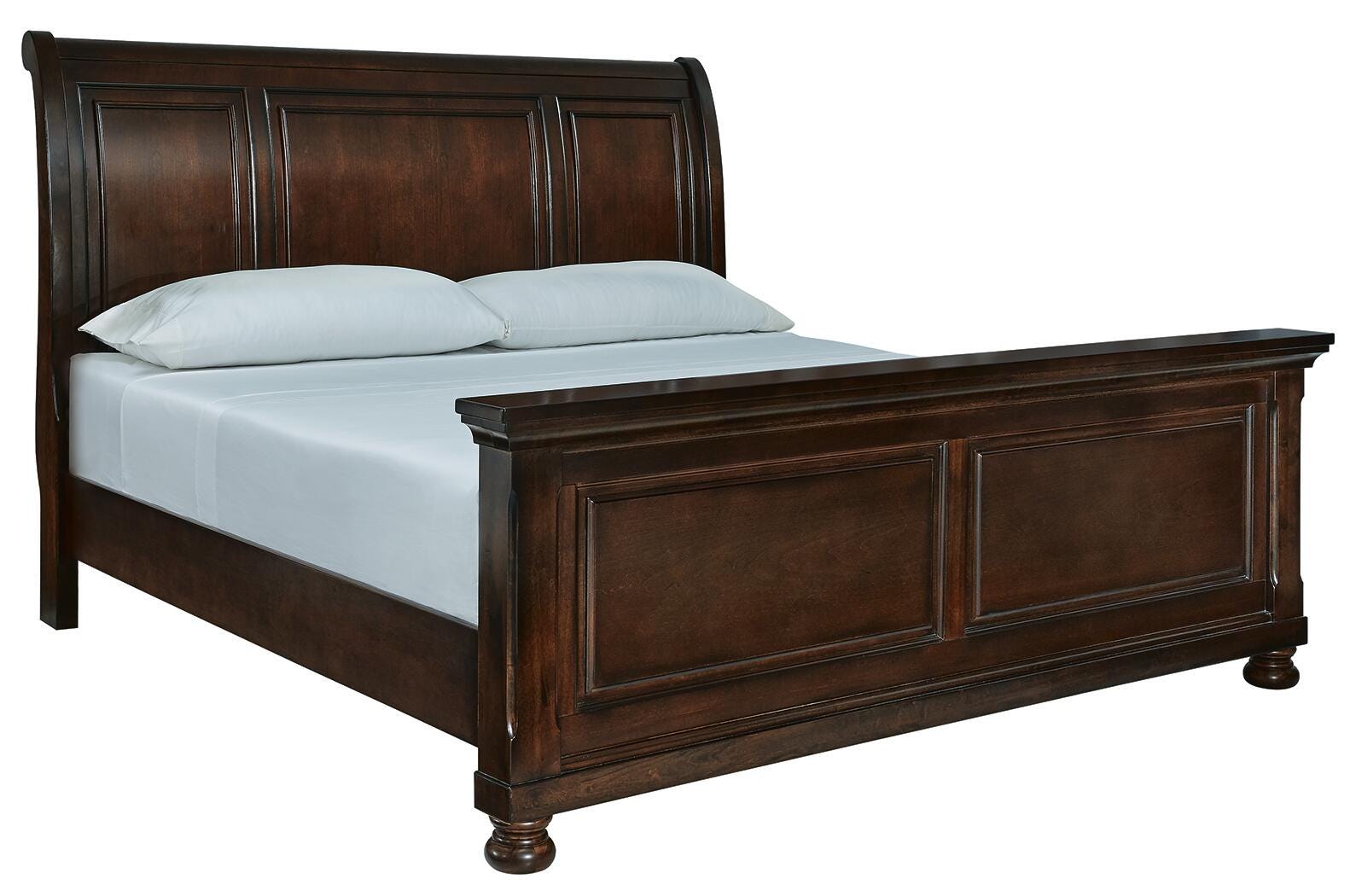 Dar Furniture - Ashley Furniture - Porter California King Sleigh Bed - California King Sleigh Bed / Rustic Brown - B697B50